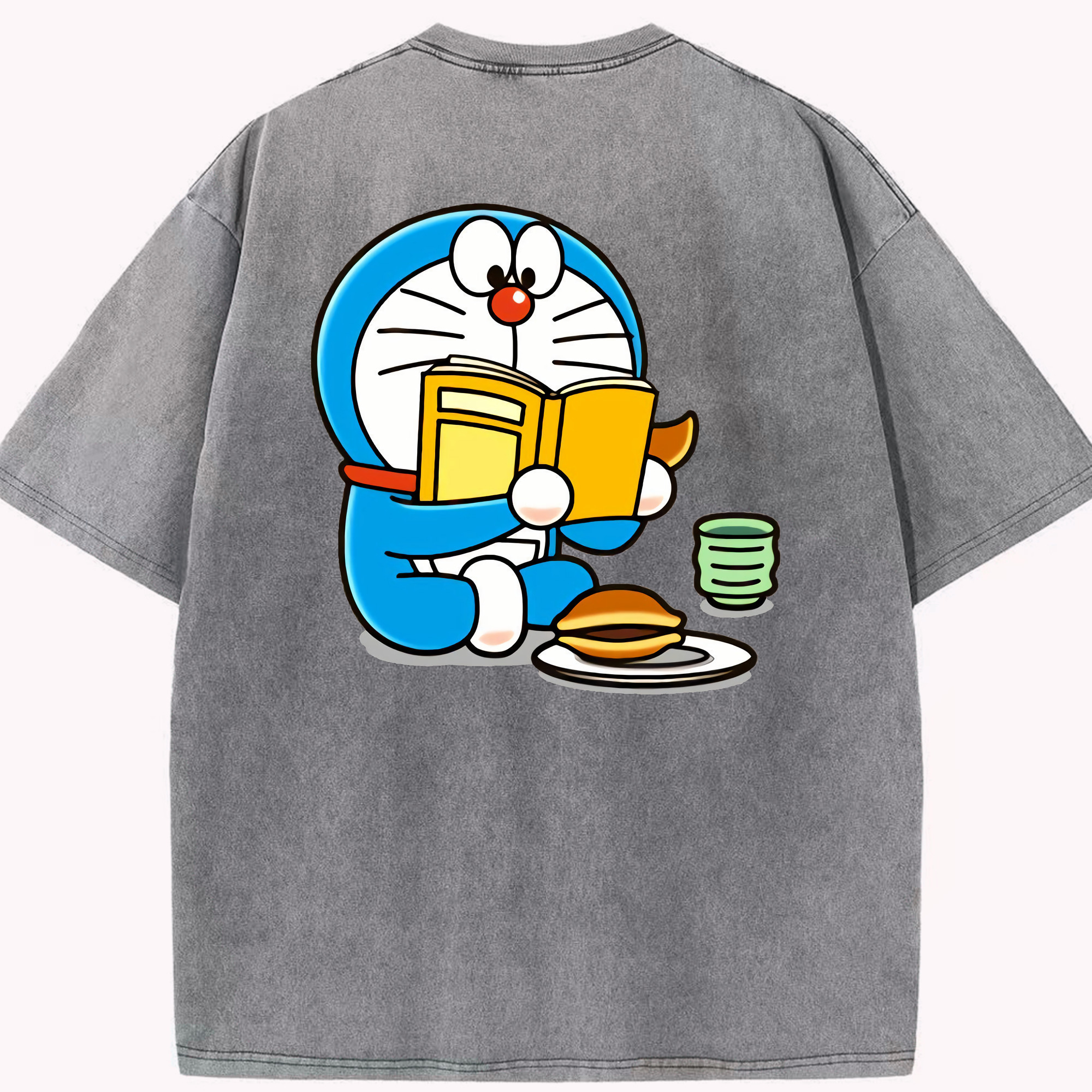 （画像用） ドラえもん Doraemon 綿100% ヴィンテージ風 半袖Tシャツ（背面プリント）
