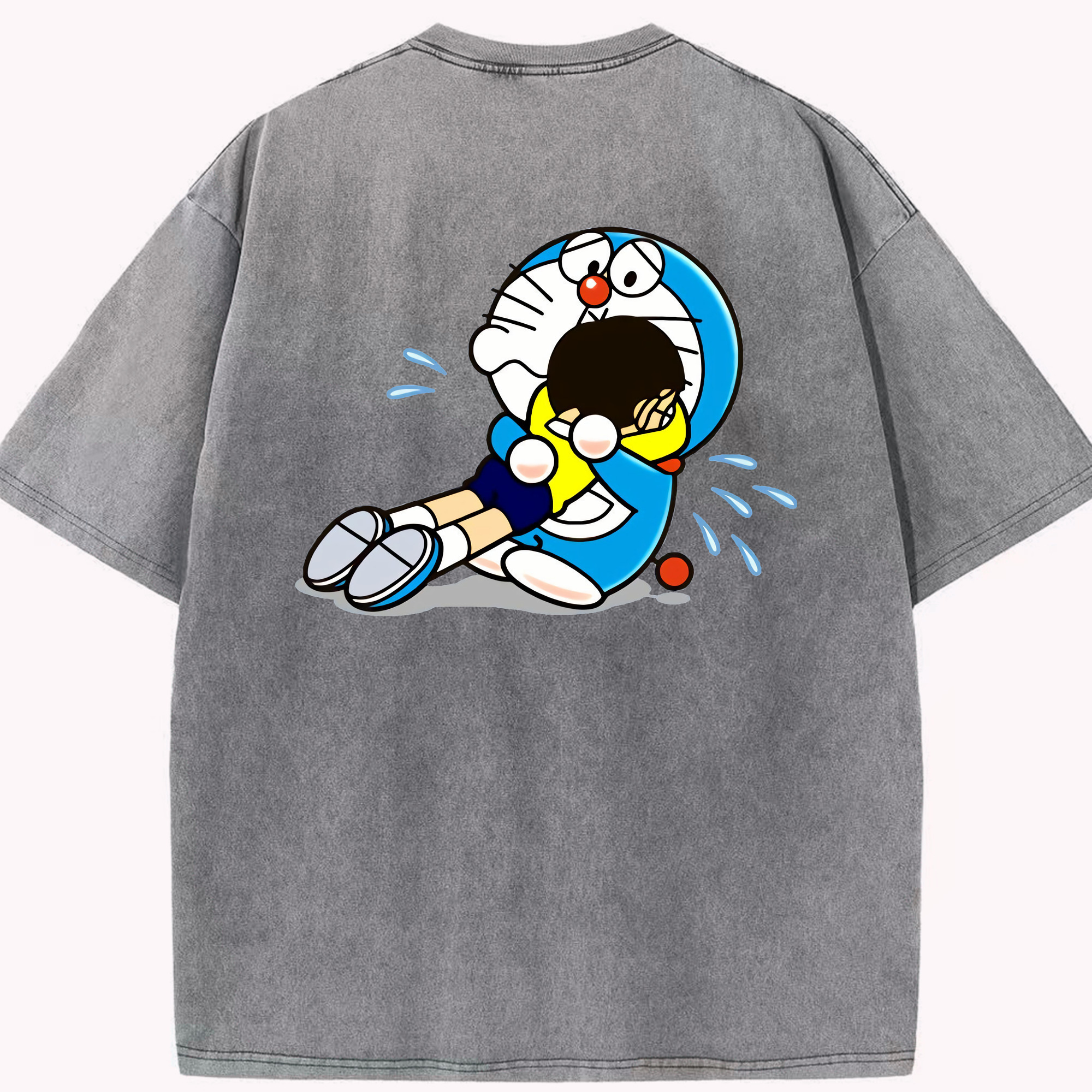 （画像用） ドラえもん Doraemon 綿100% ヴィンテージ風 半袖Tシャツ（背面プリント）