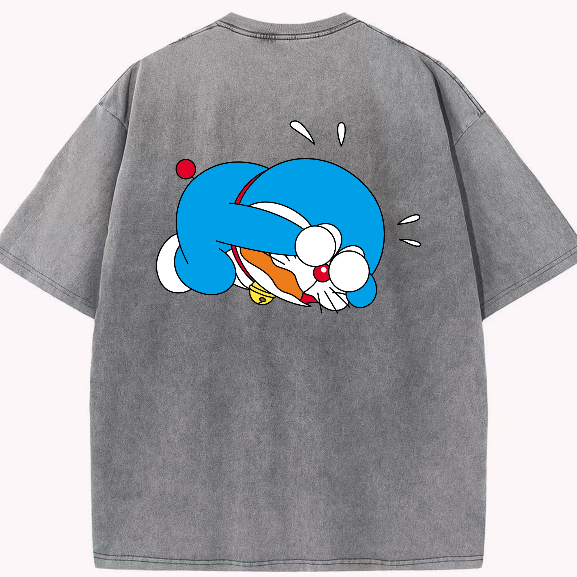 （画像用） ドラえもん Doraemon 綿100% ヴィンテージ風 半袖Tシャツ（背面プリント）