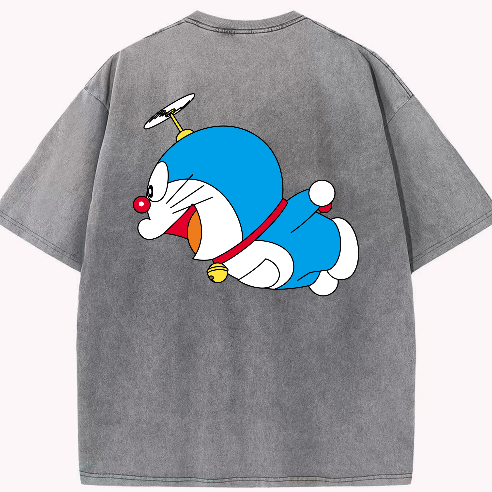 （画像用） ドラえもん Doraemon 綿100% ヴィンテージ風 半袖Tシャツ（背面プリント）