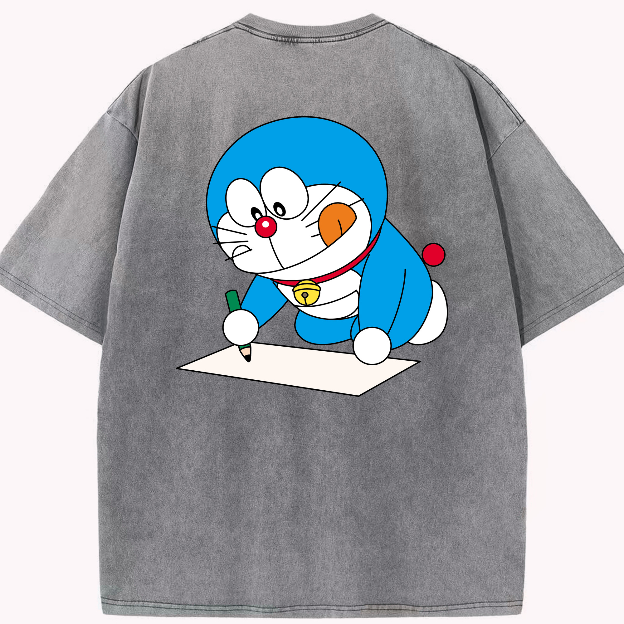（画像用） ドラえもん Doraemon 綿100% ヴィンテージ風 半袖Tシャツ（背面プリント）