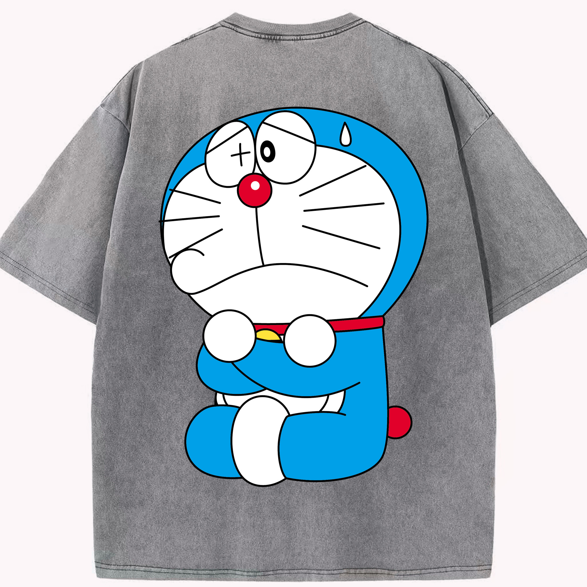 （画像用） ドラえもん Doraemon 綿100% ヴィンテージ風 半袖Tシャツ（背面プリント）