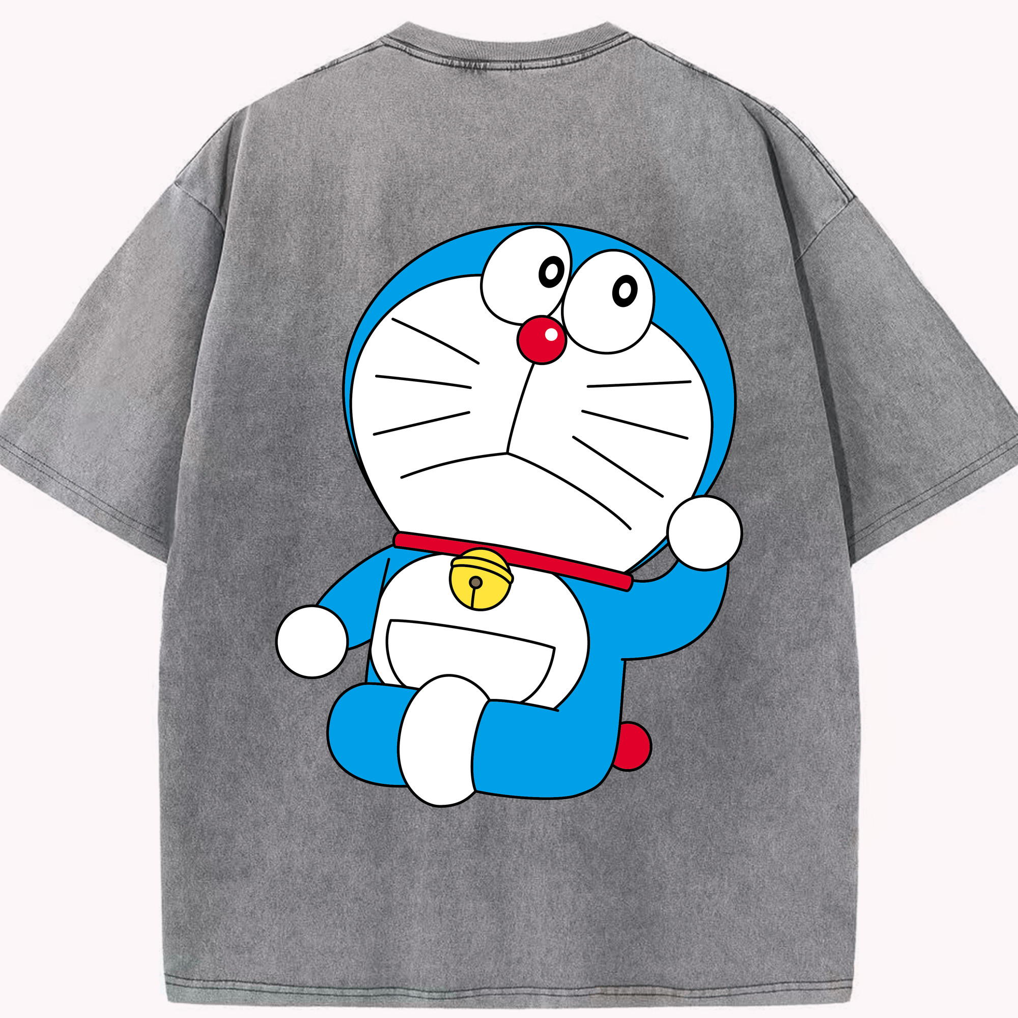 （画像用） ドラえもん Doraemon 綿100% ヴィンテージ風 半袖Tシャツ（背面プリント）