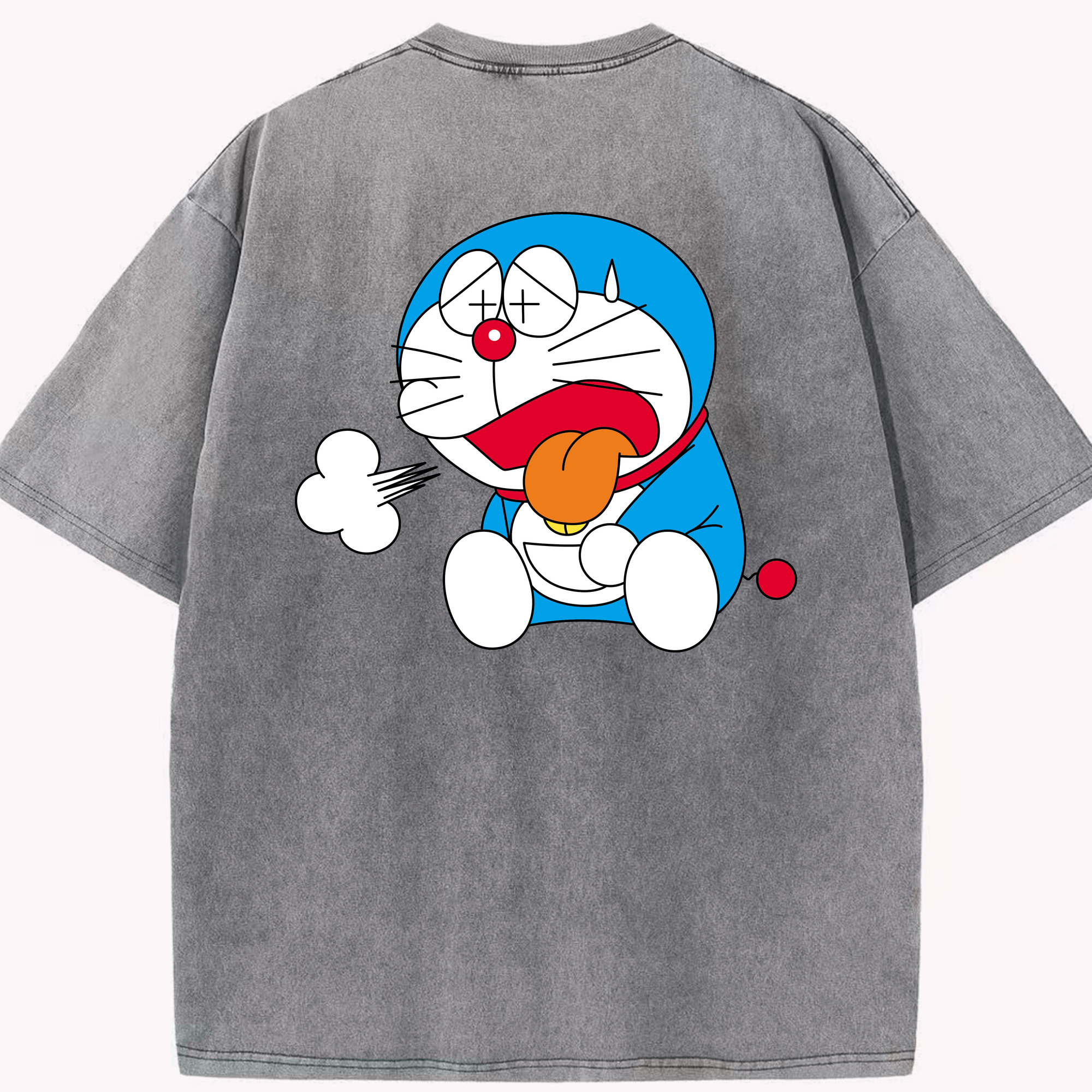 （画像用） ドラえもん Doraemon 綿100% ヴィンテージ風 半袖Tシャツ（背面プリント）