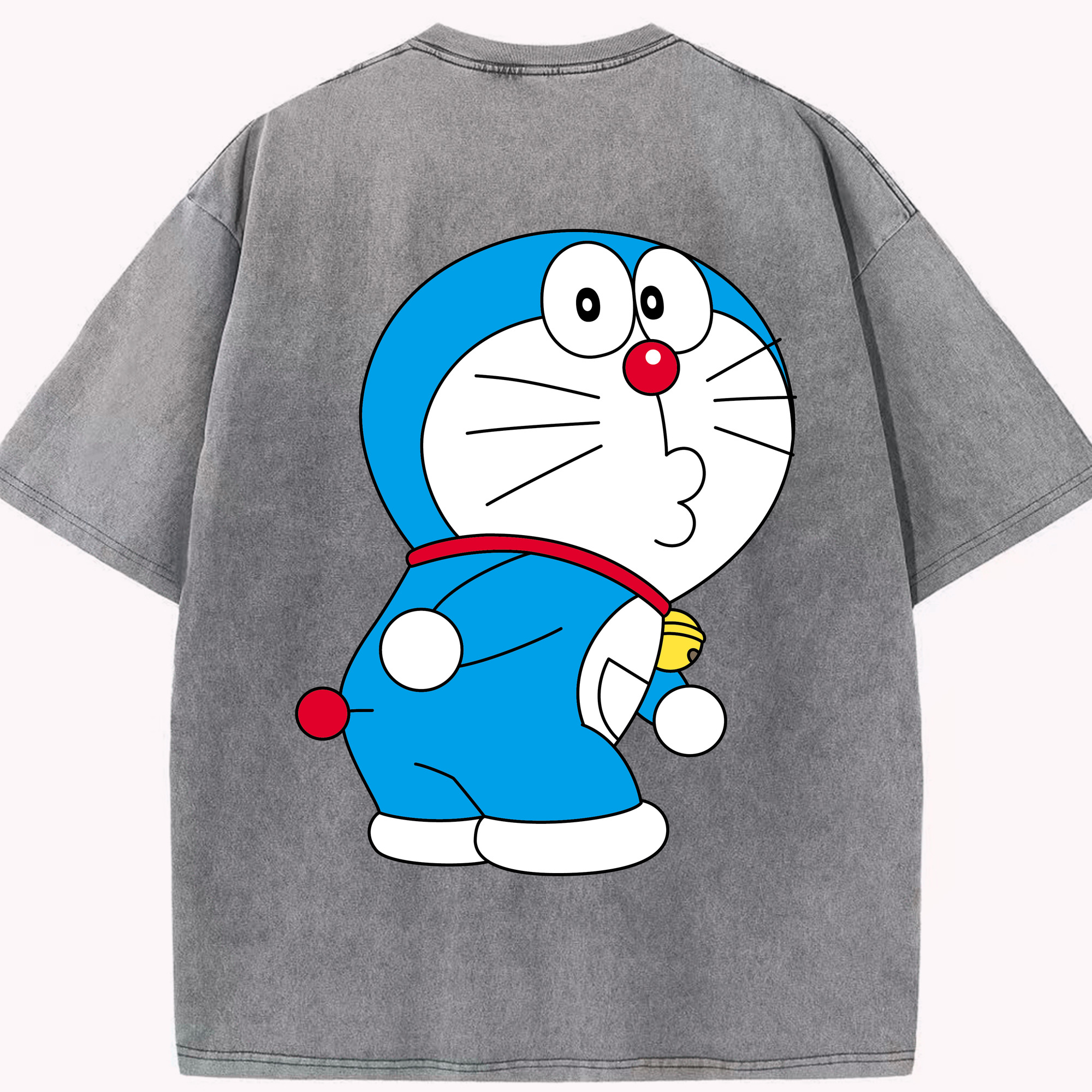（画像用） ドラえもん Doraemon 綿100% ヴィンテージ風 半袖Tシャツ（背面プリント）