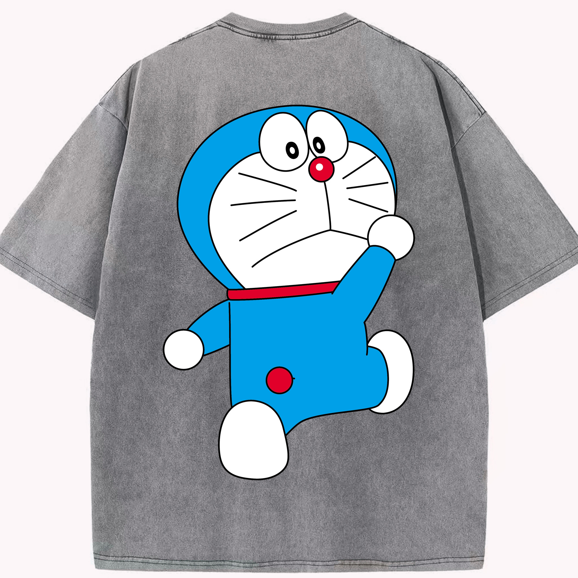 （画像用） ドラえもん Doraemon 綿100% ヴィンテージ風 半袖Tシャツ（背面プリント）