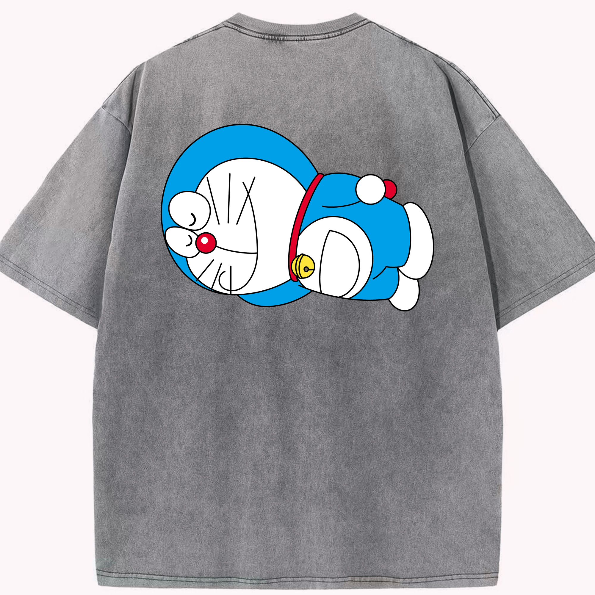 （画像用） ドラえもん Doraemon 綿100% ヴィンテージ風 半袖Tシャツ（背面プリント）