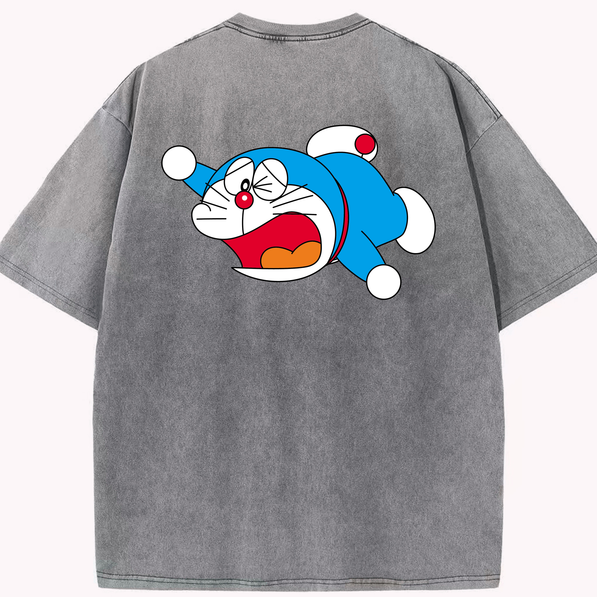 （画像用） ドラえもん Doraemon 綿100% ヴィンテージ風 半袖Tシャツ（背面プリント）
