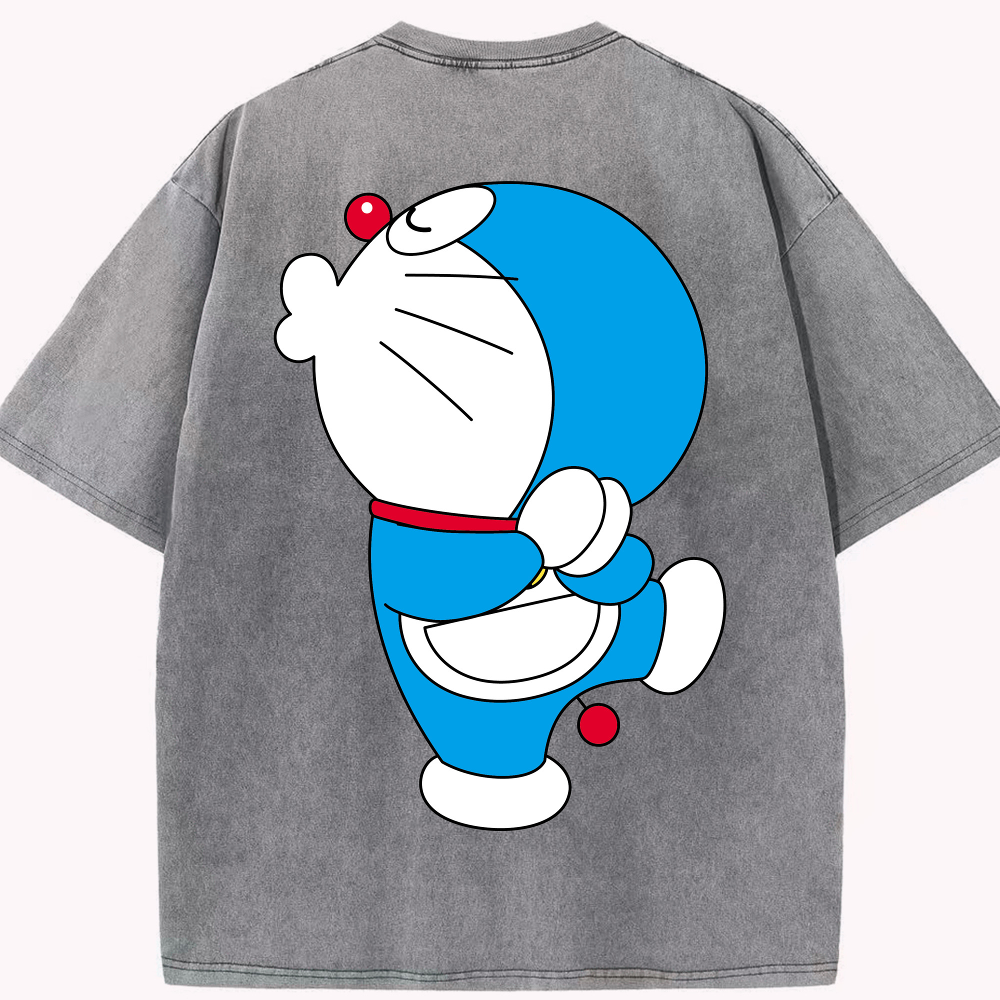 （画像用） ドラえもん Doraemon 綿100% ヴィンテージ風 半袖Tシャツ（背面プリント）