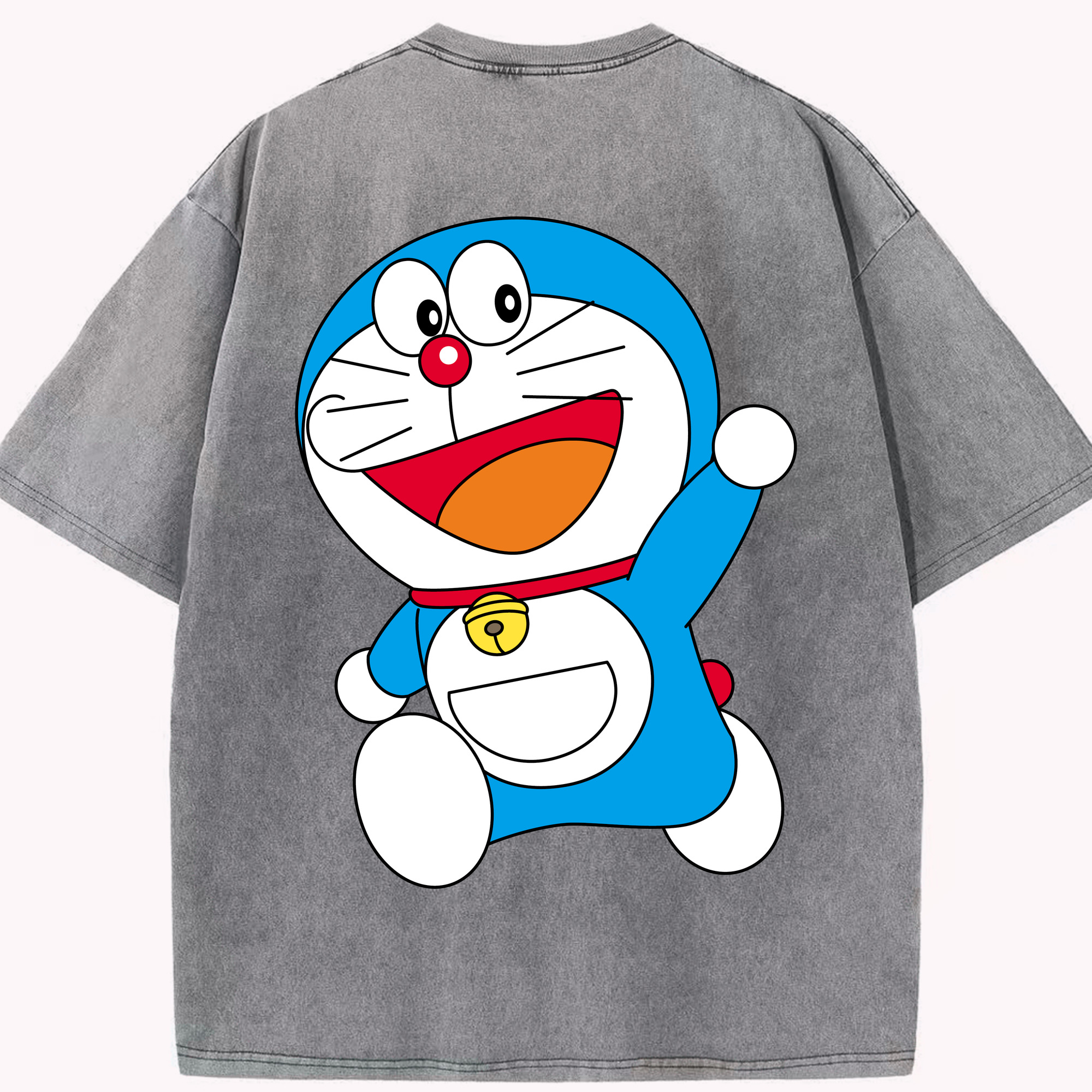 （画像用） ドラえもん Doraemon 綿100% ヴィンテージ風 半袖Tシャツ（背面プリント）