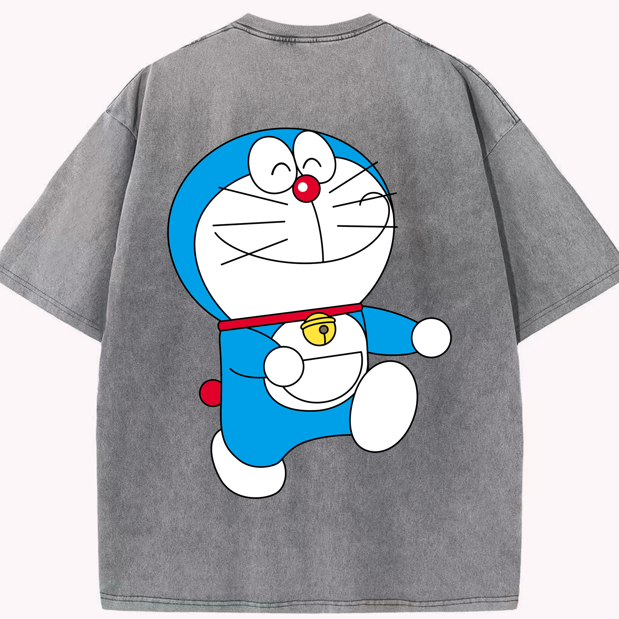（画像用） ドラえもん Doraemon 綿100% ヴィンテージ風 半袖Tシャツ（背面プリント）