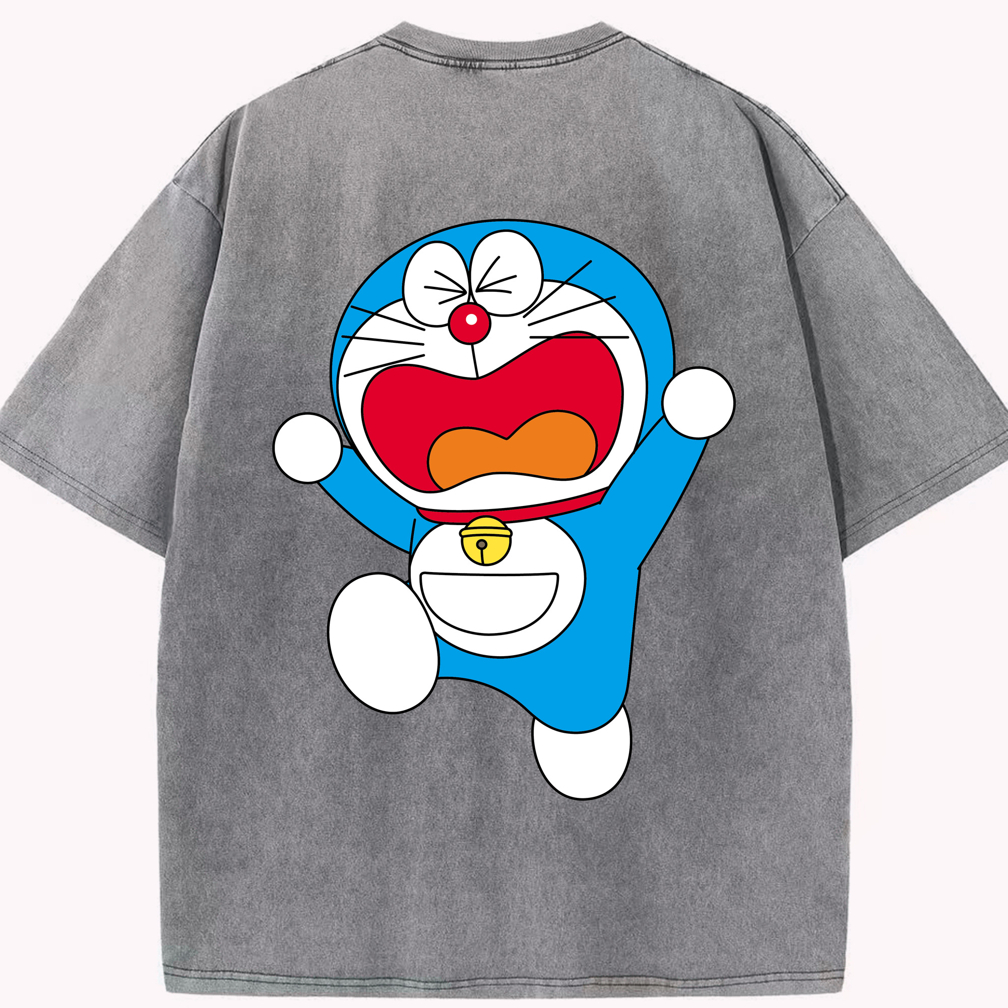 （画像用） ドラえもん Doraemon 綿100% ヴィンテージ風 半袖Tシャツ（背面プリント）
