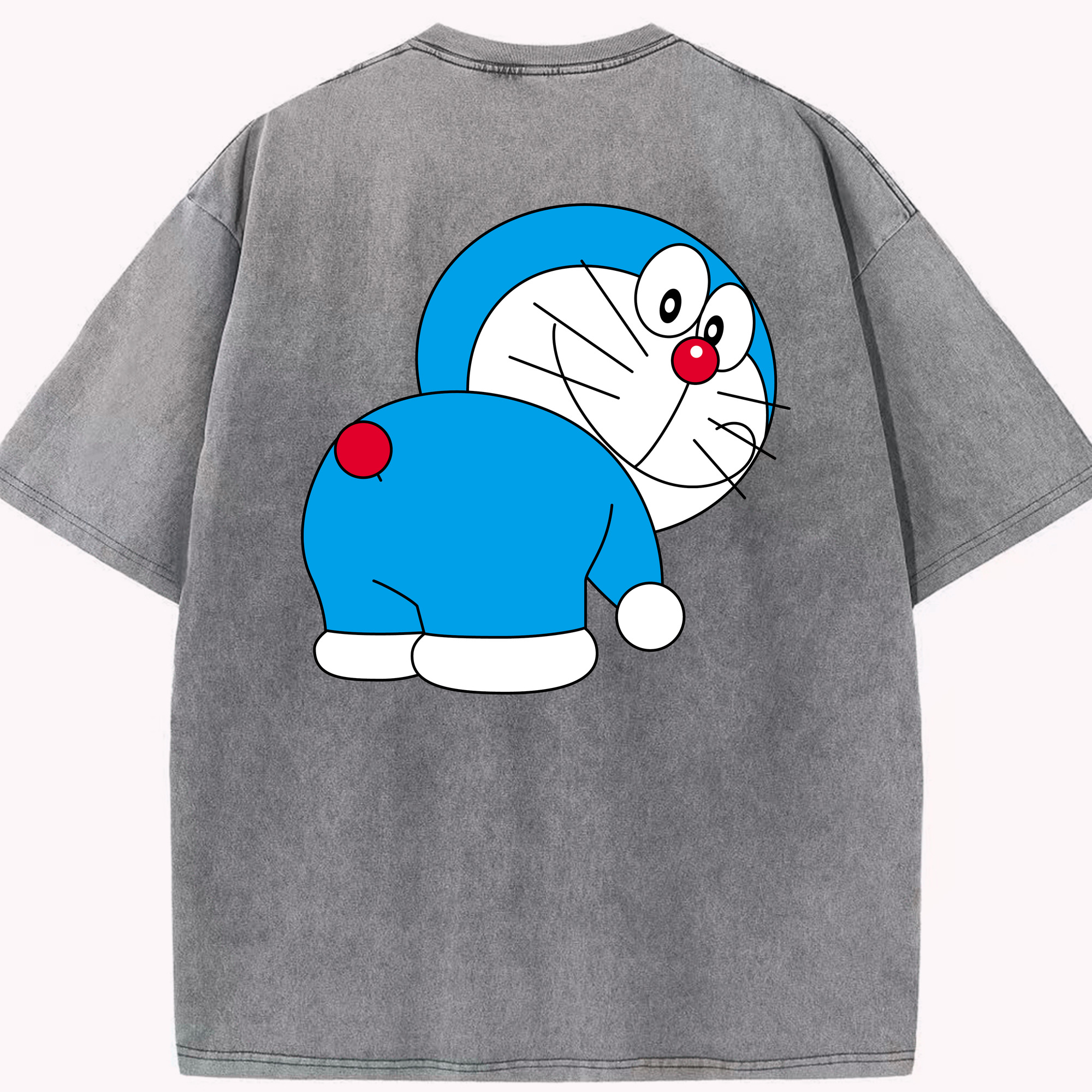 （画像用） ドラえもん Doraemon 綿100% ヴィンテージ風 半袖Tシャツ（背面プリント）