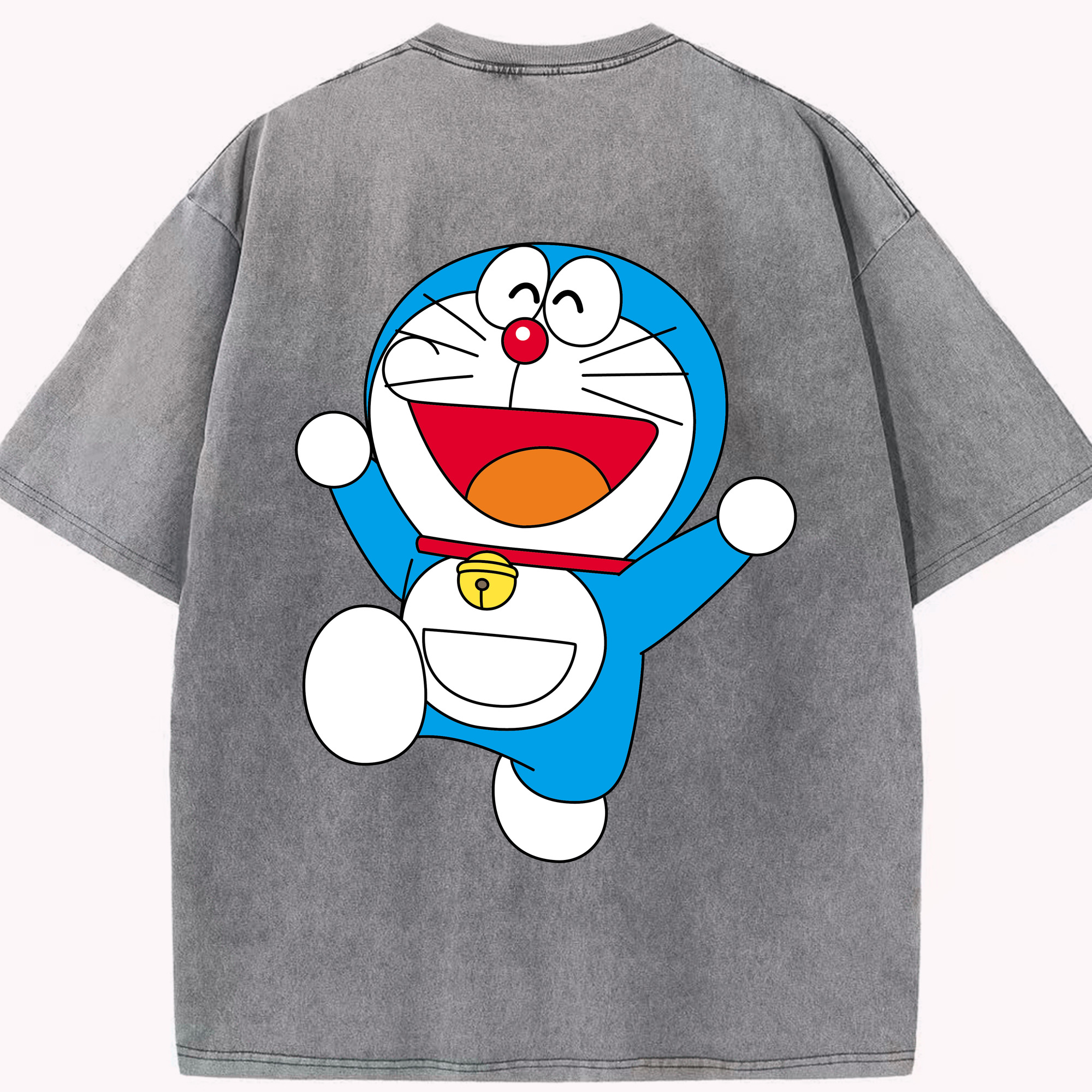 （画像用） ドラえもん Doraemon 綿100% ヴィンテージ風 半袖Tシャツ（背面プリント）