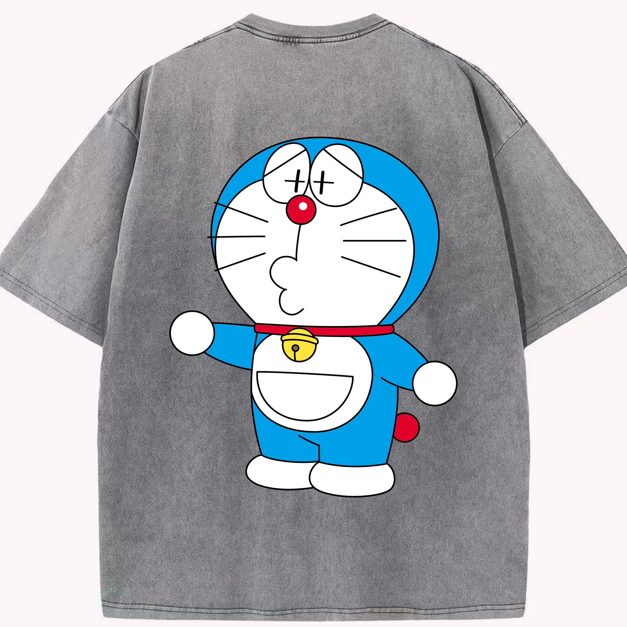 （画像用） ドラえもん Doraemon 綿100% ヴィンテージ風 半袖Tシャツ（背面プリント）