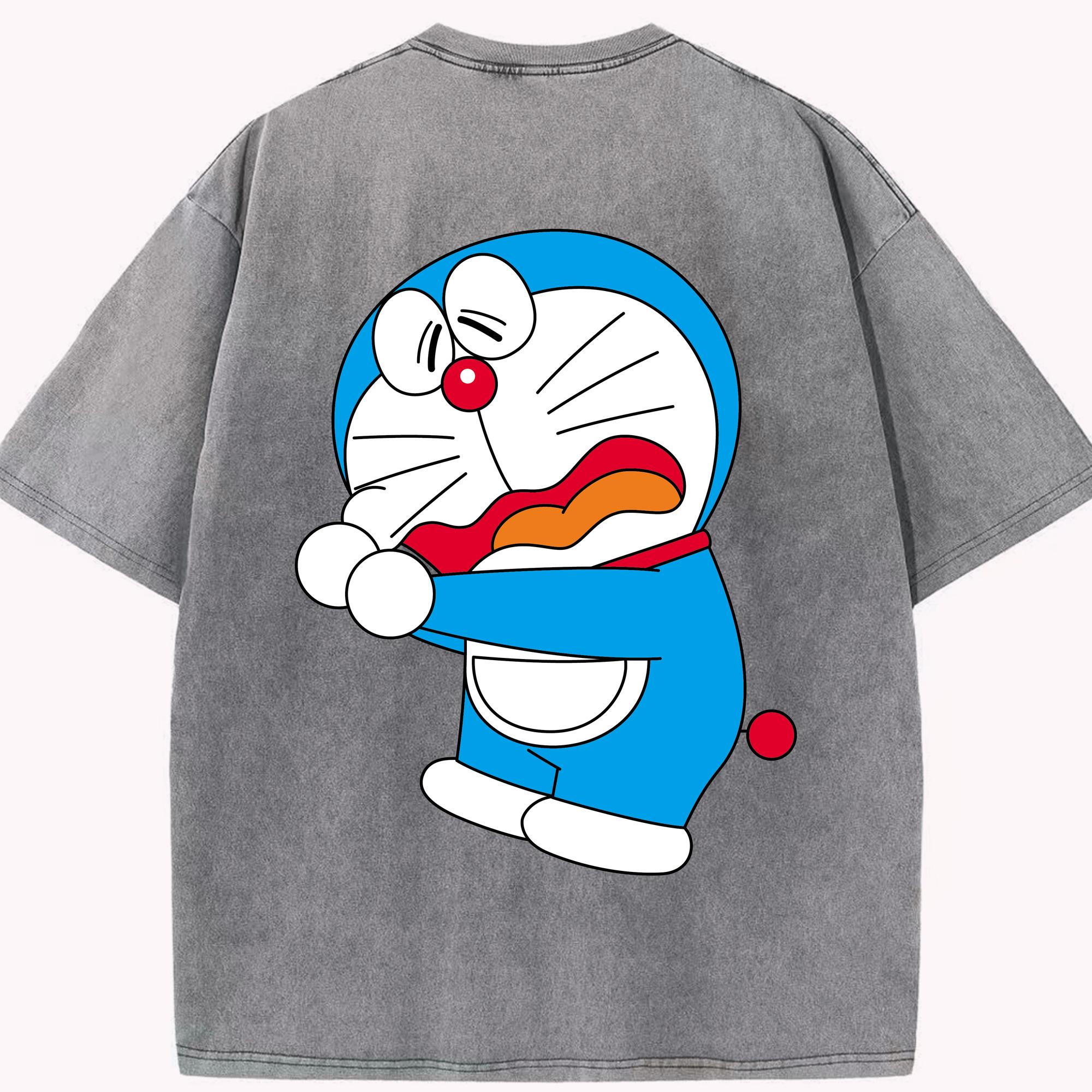 （画像用） ドラえもん Doraemon 綿100% ヴィンテージ風 半袖Tシャツ（背面プリント）