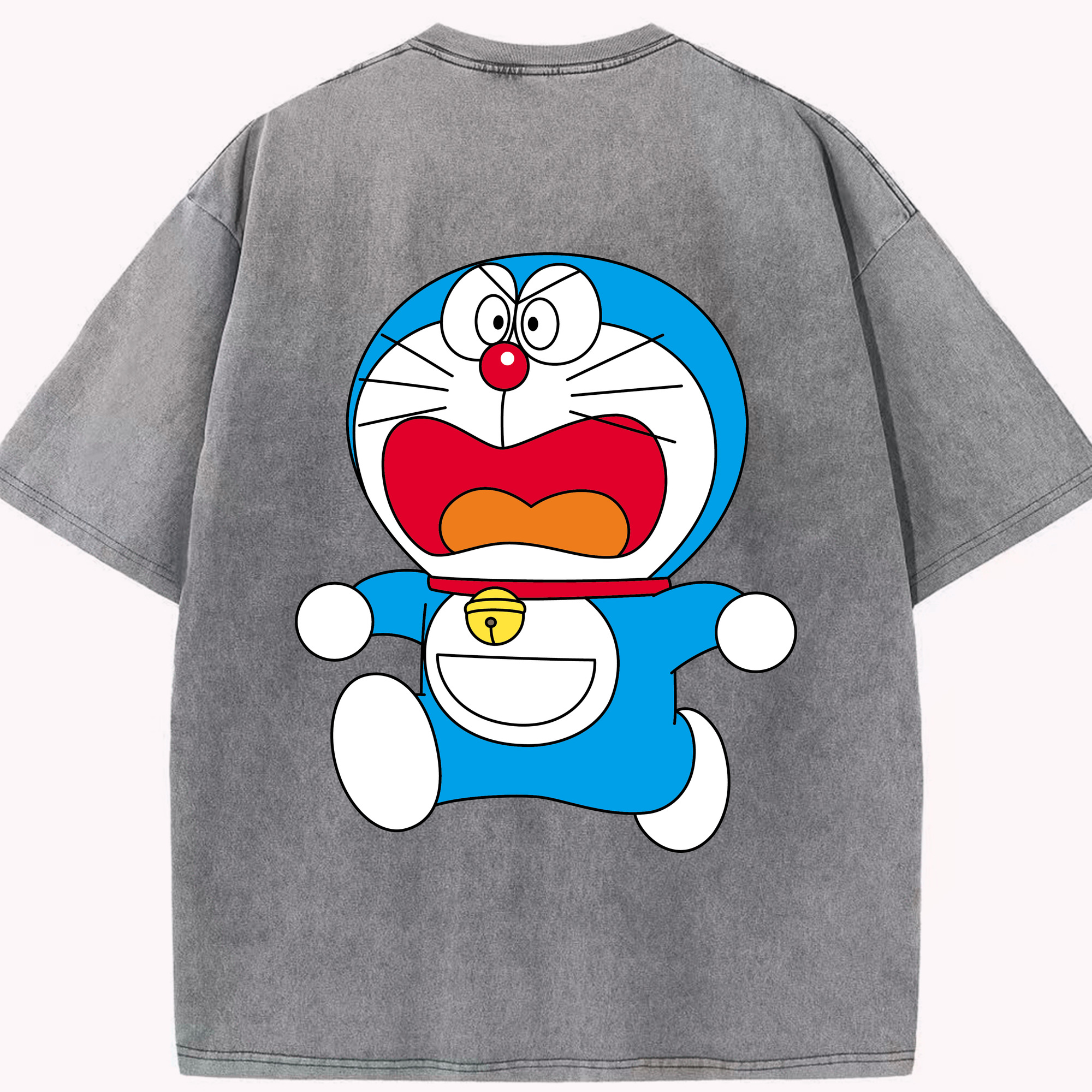 （画像用） ドラえもん Doraemon 綿100% ヴィンテージ風 半袖Tシャツ（背面プリント）