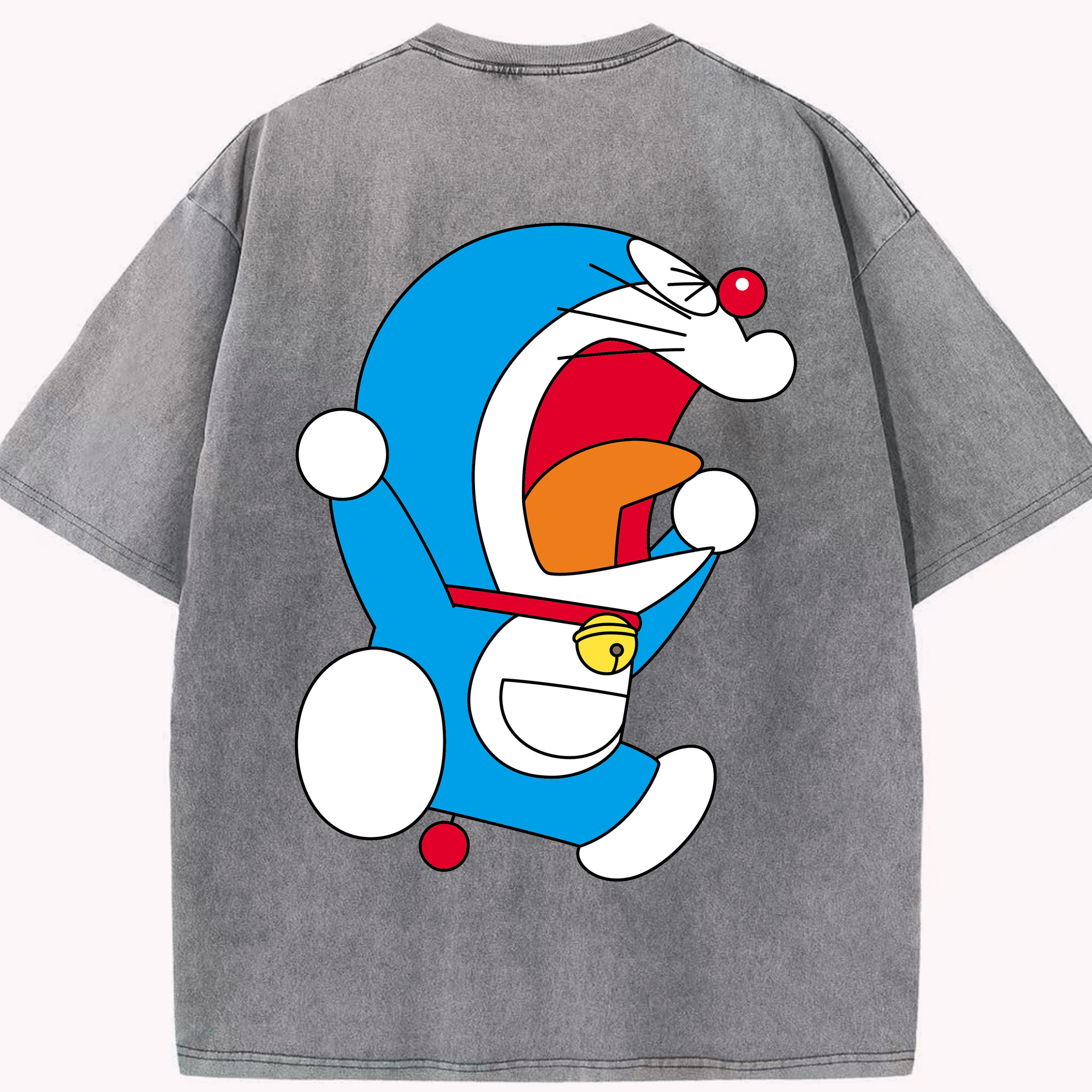 （画像用） ドラえもん Doraemon 綿100% ヴィンテージ風 半袖Tシャツ（背面プリント）