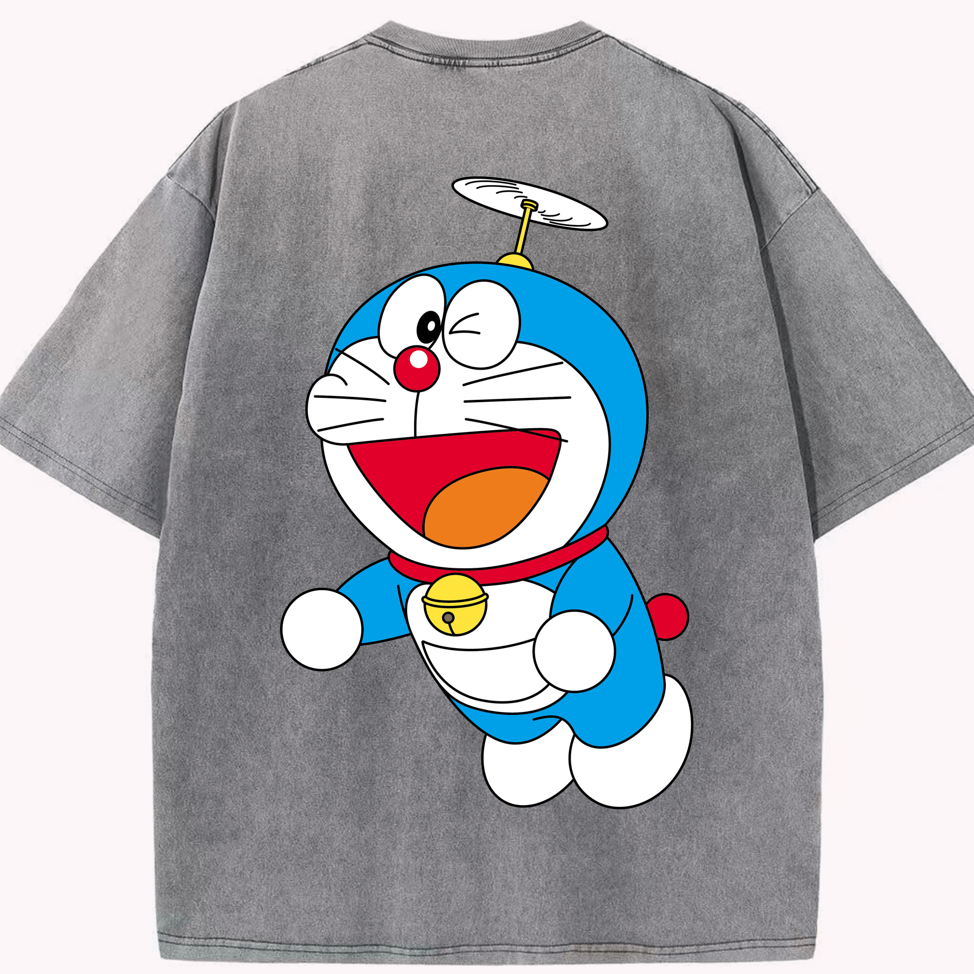 （画像用） ドラえもん Doraemon 綿100% ヴィンテージ風 半袖Tシャツ（背面プリント）