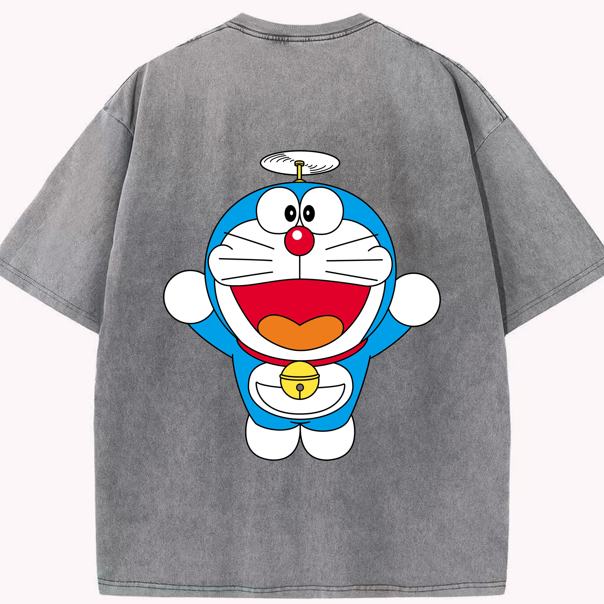 （画像用） ドラえもん Doraemon 綿100% ヴィンテージ風 半袖Tシャツ（背面プリント）