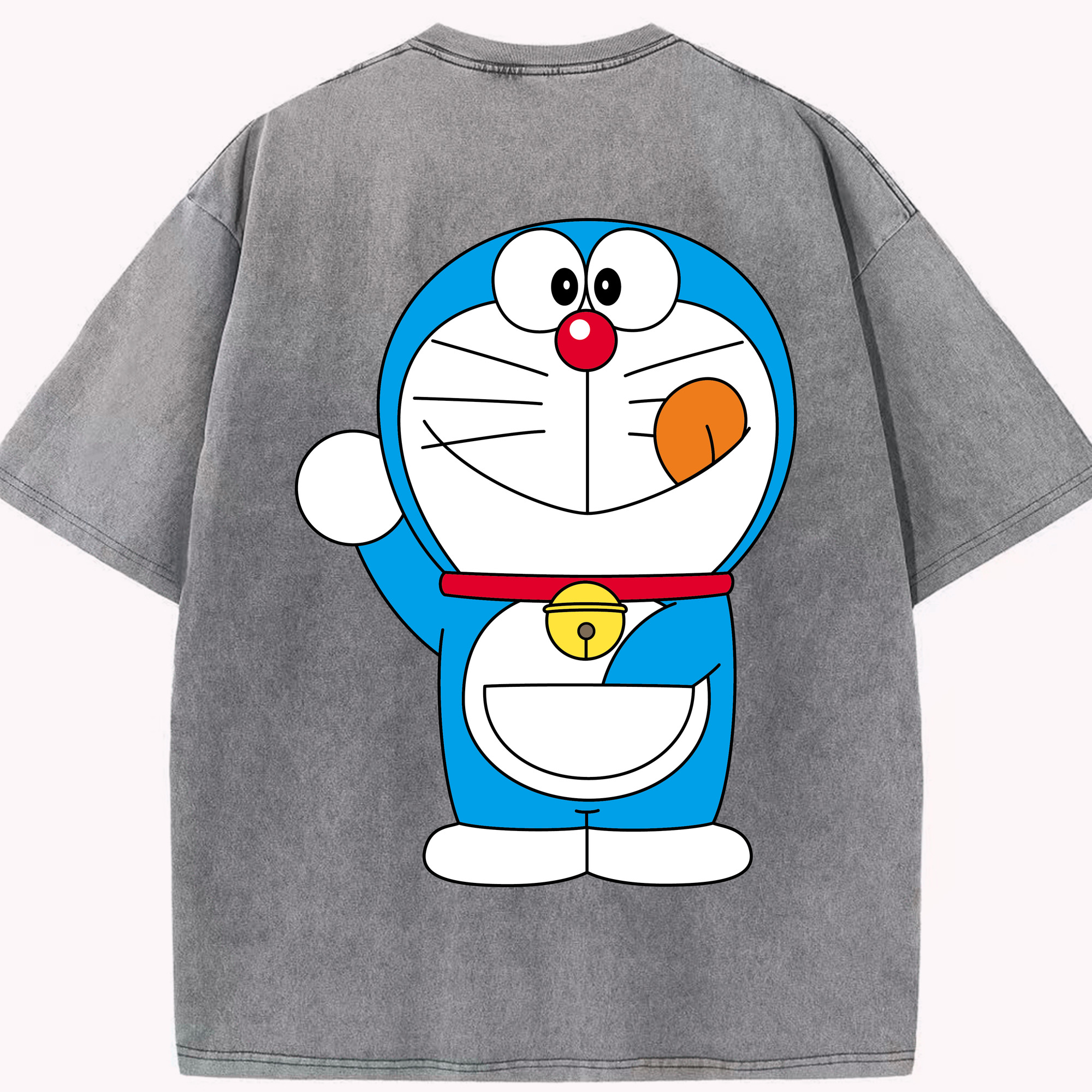 （画像用） ドラえもん Doraemon 綿100% ヴィンテージ風 半袖Tシャツ（背面プリント）