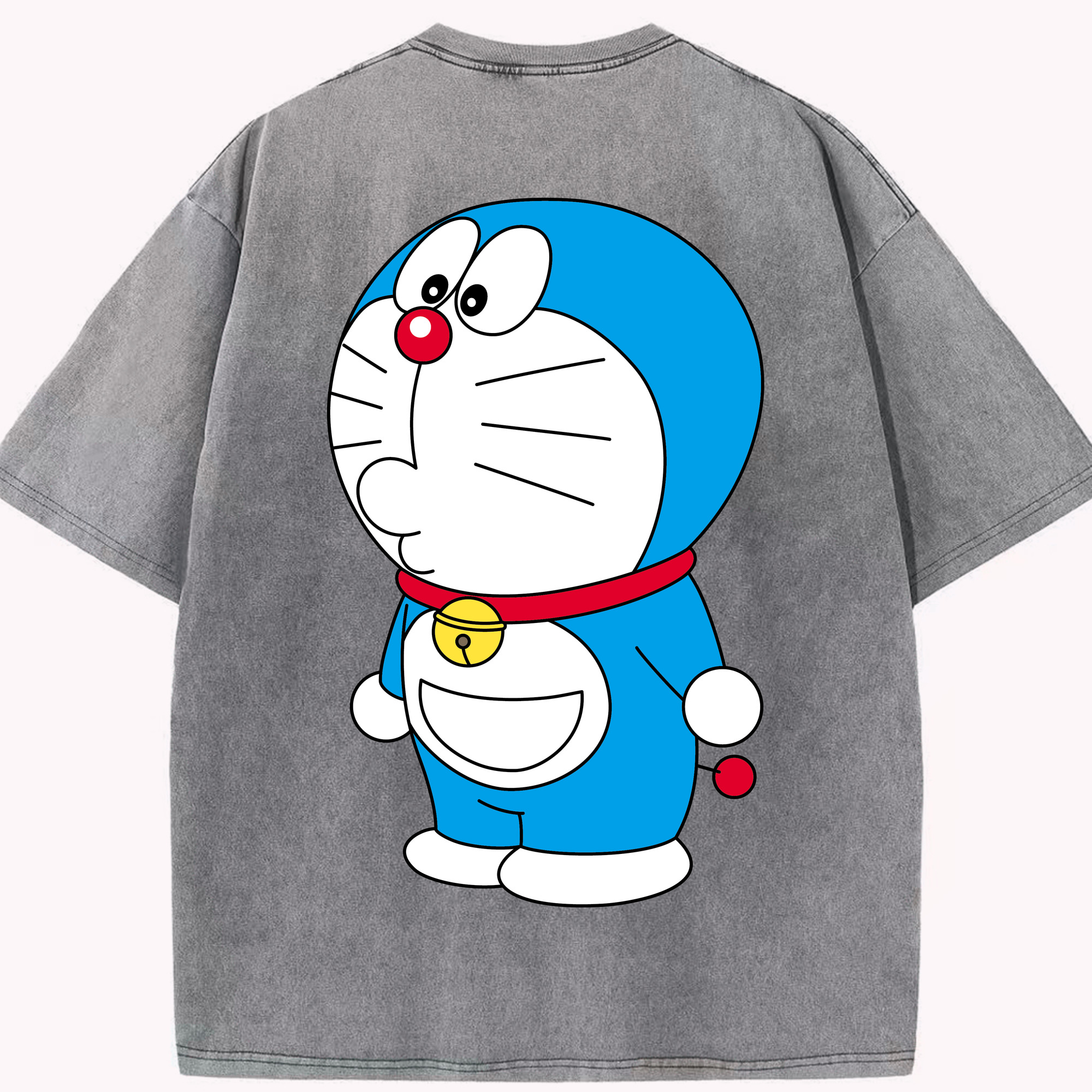 （画像用） ドラえもん Doraemon 綿100% ヴィンテージ風 半袖Tシャツ（背面プリント）