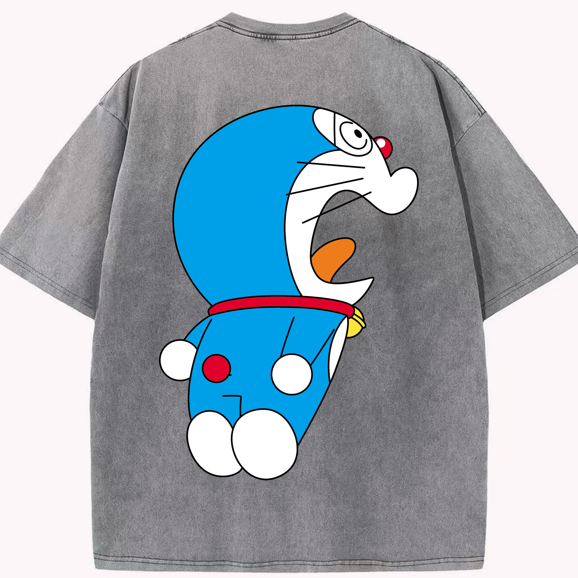 （画像用） ドラえもん Doraemon 綿100% ヴィンテージ風 半袖Tシャツ（背面プリント）
