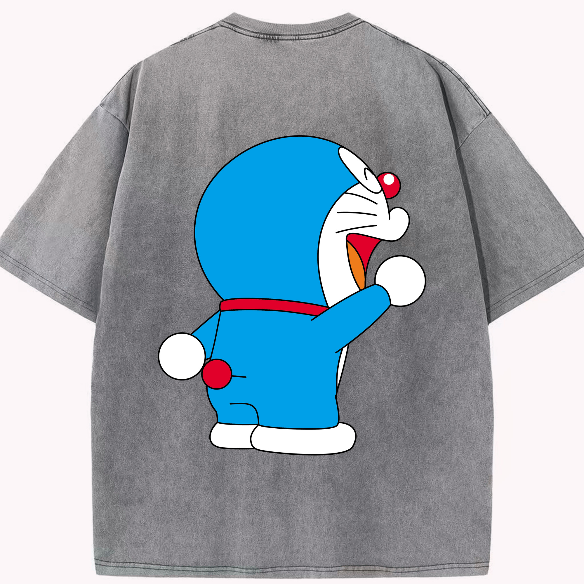 （画像用） ドラえもん Doraemon 綿100% ヴィンテージ風 半袖Tシャツ（背面プリント）