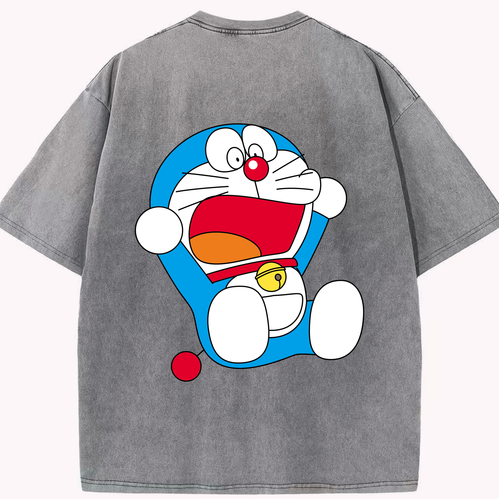 （画像用） ドラえもん Doraemon 綿100% ヴィンテージ風 半袖Tシャツ（背面プリント）