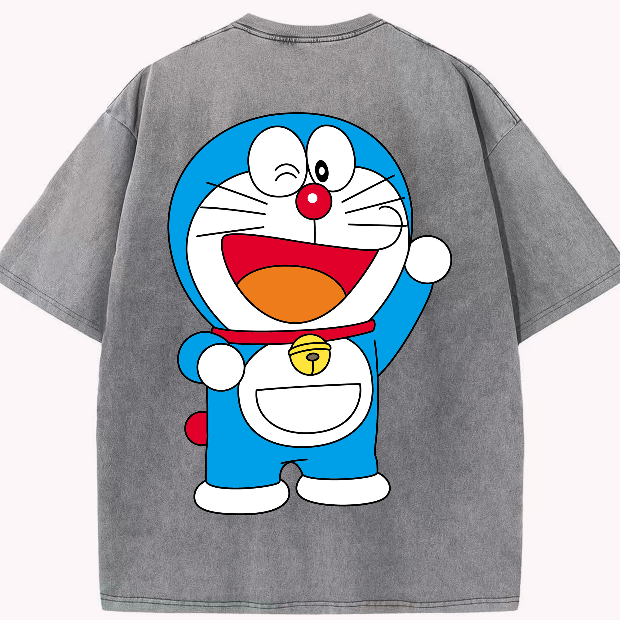 （画像用） ドラえもん Doraemon 綿100% ヴィンテージ風 半袖Tシャツ（背面プリント）
