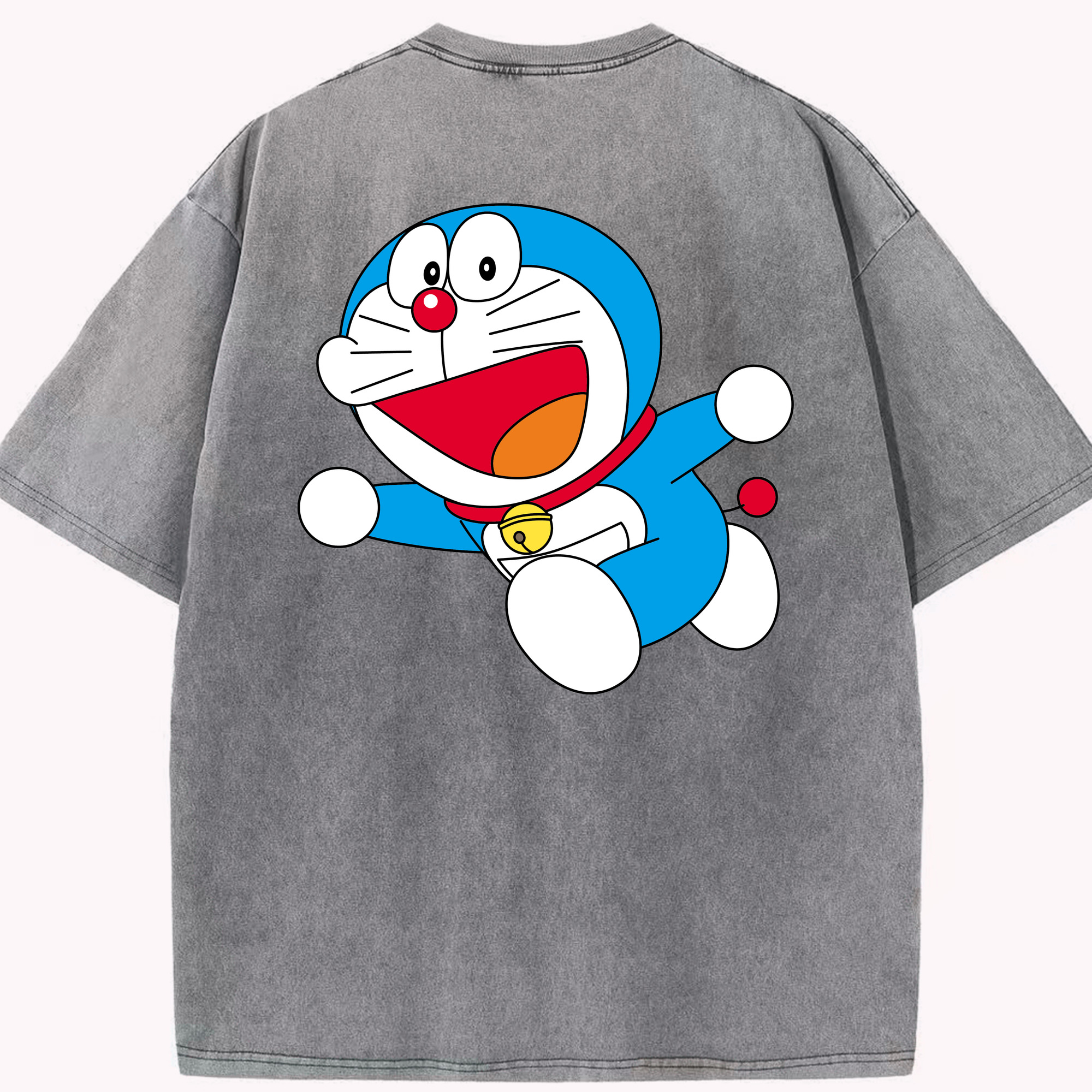 （画像用） ドラえもん Doraemon 綿100% ヴィンテージ風 半袖Tシャツ（背面プリント）