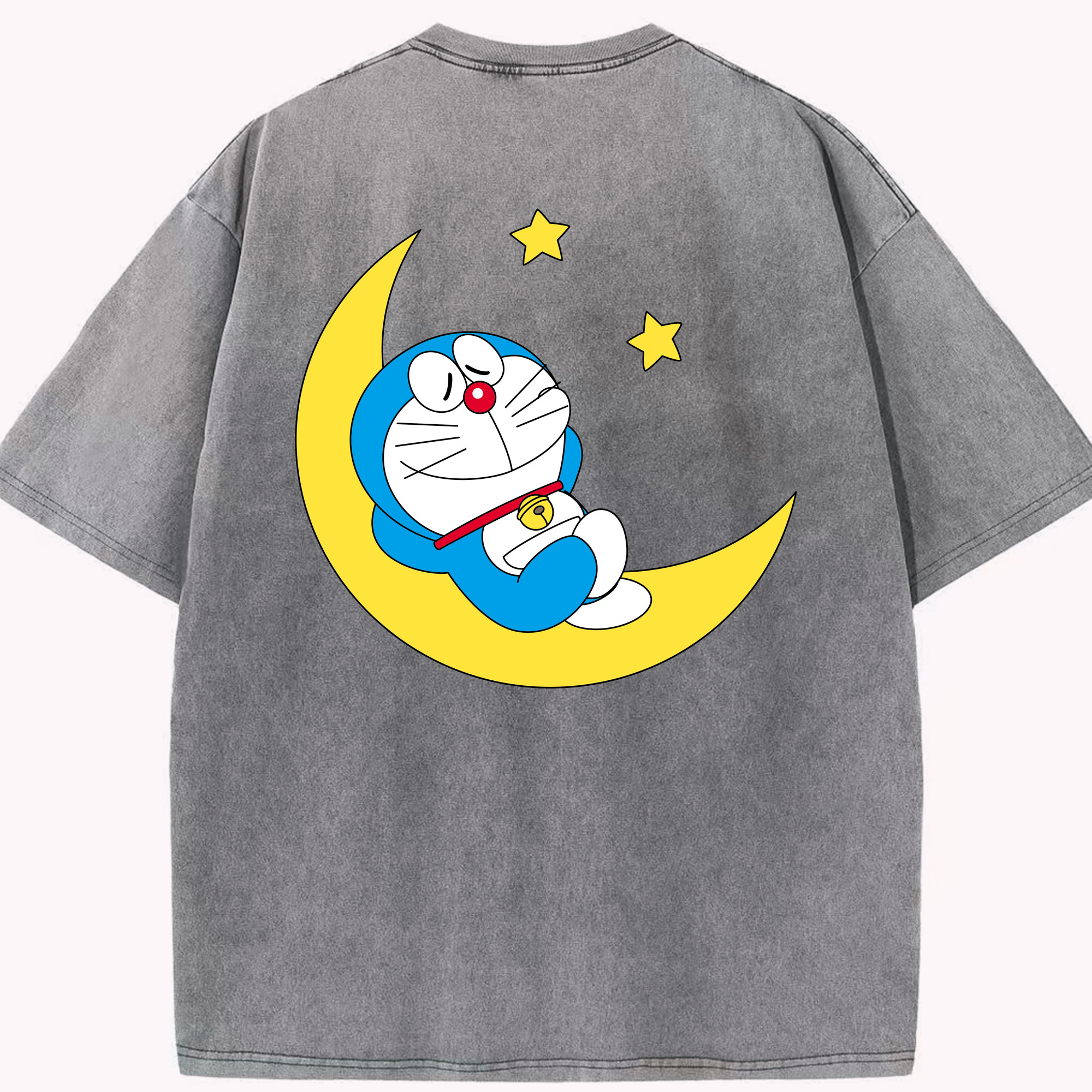（画像用） ドラえもん Doraemon 綿100% ヴィンテージ風 半袖Tシャツ（背面プリント）