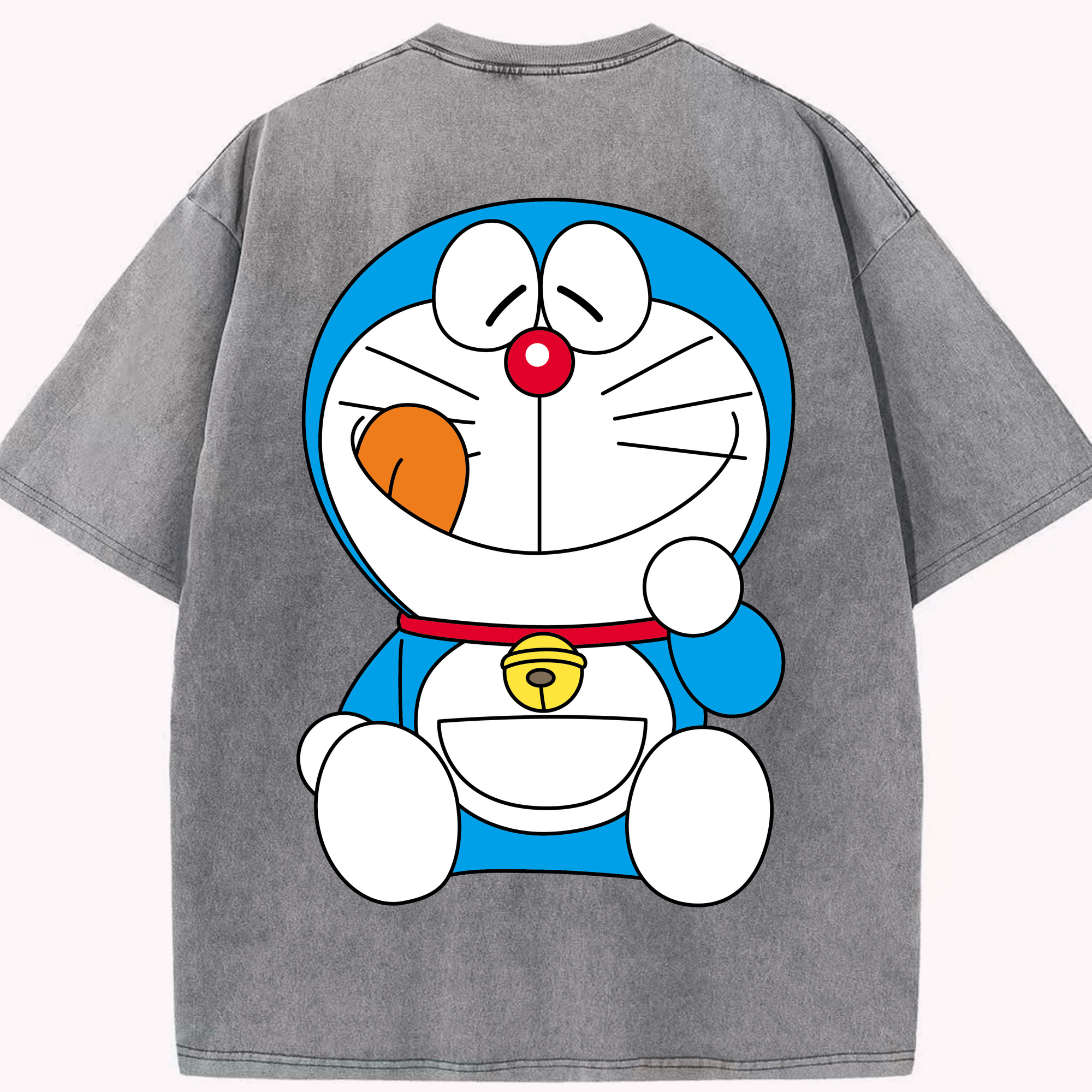 （画像用） ドラえもん Doraemon 綿100% ヴィンテージ風 半袖Tシャツ（背面プリント）