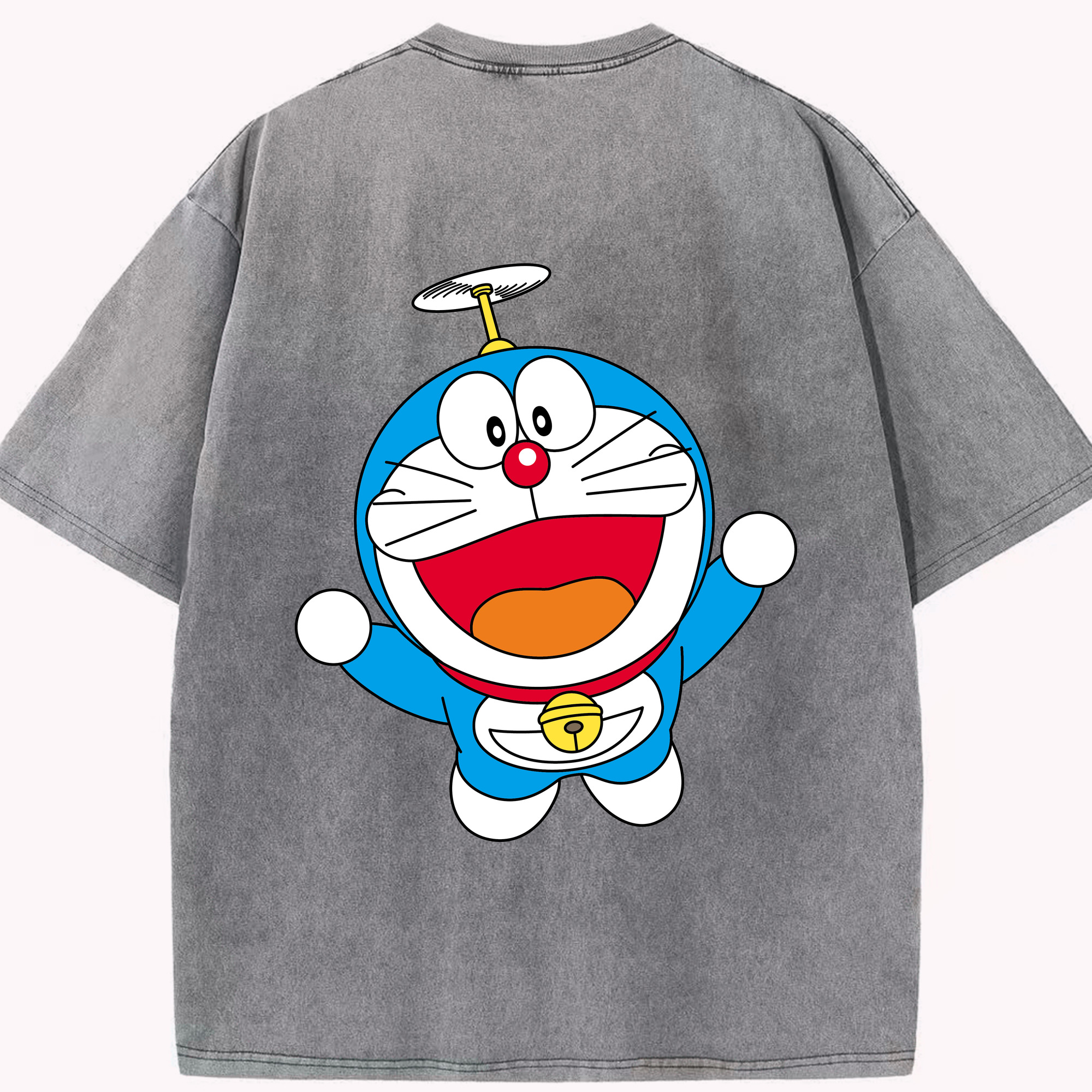 （画像用） ドラえもん Doraemon 綿100% ヴィンテージ風 半袖Tシャツ（背面プリント）