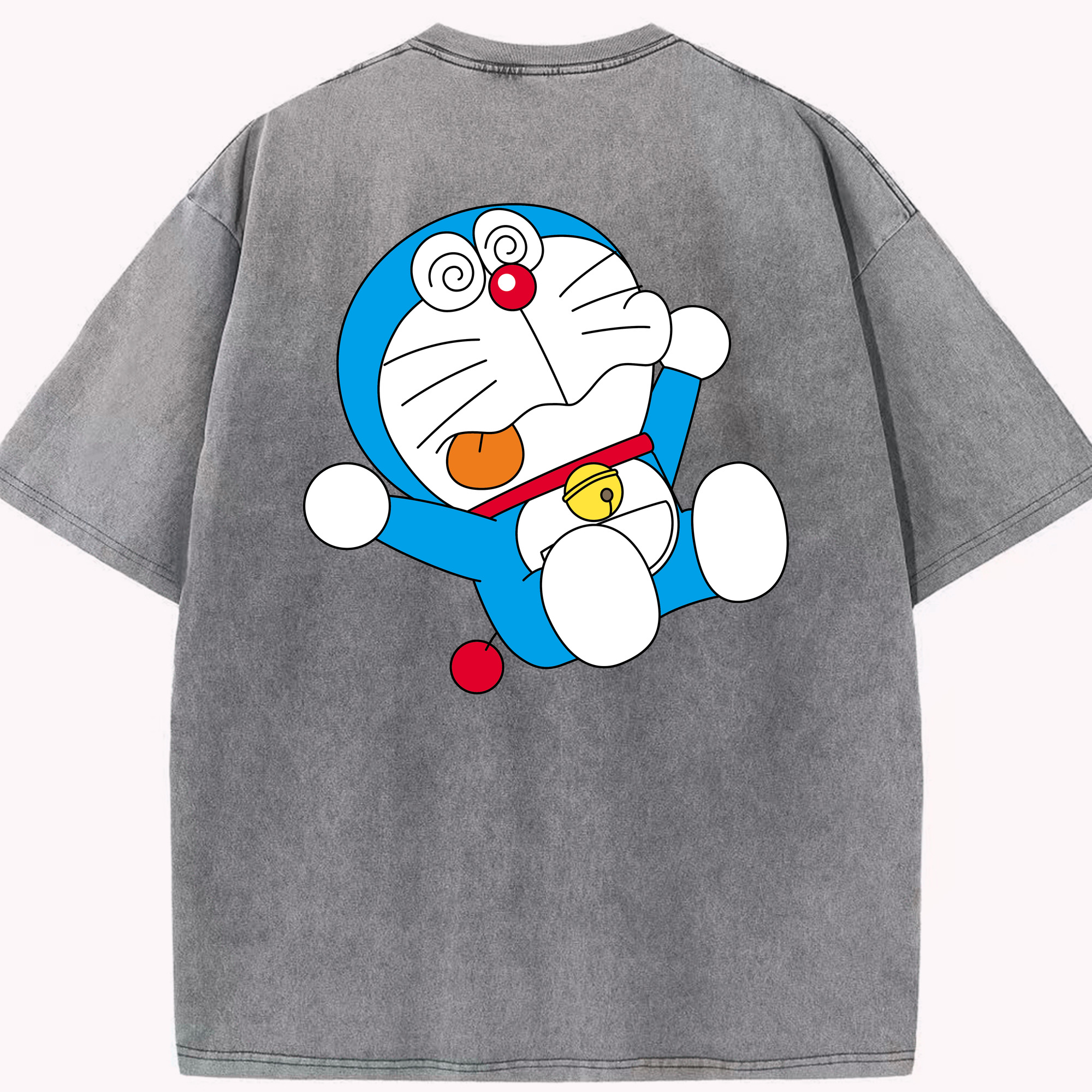 （画像用） ドラえもん Doraemon 綿100% ヴィンテージ風 半袖Tシャツ（背面プリント）