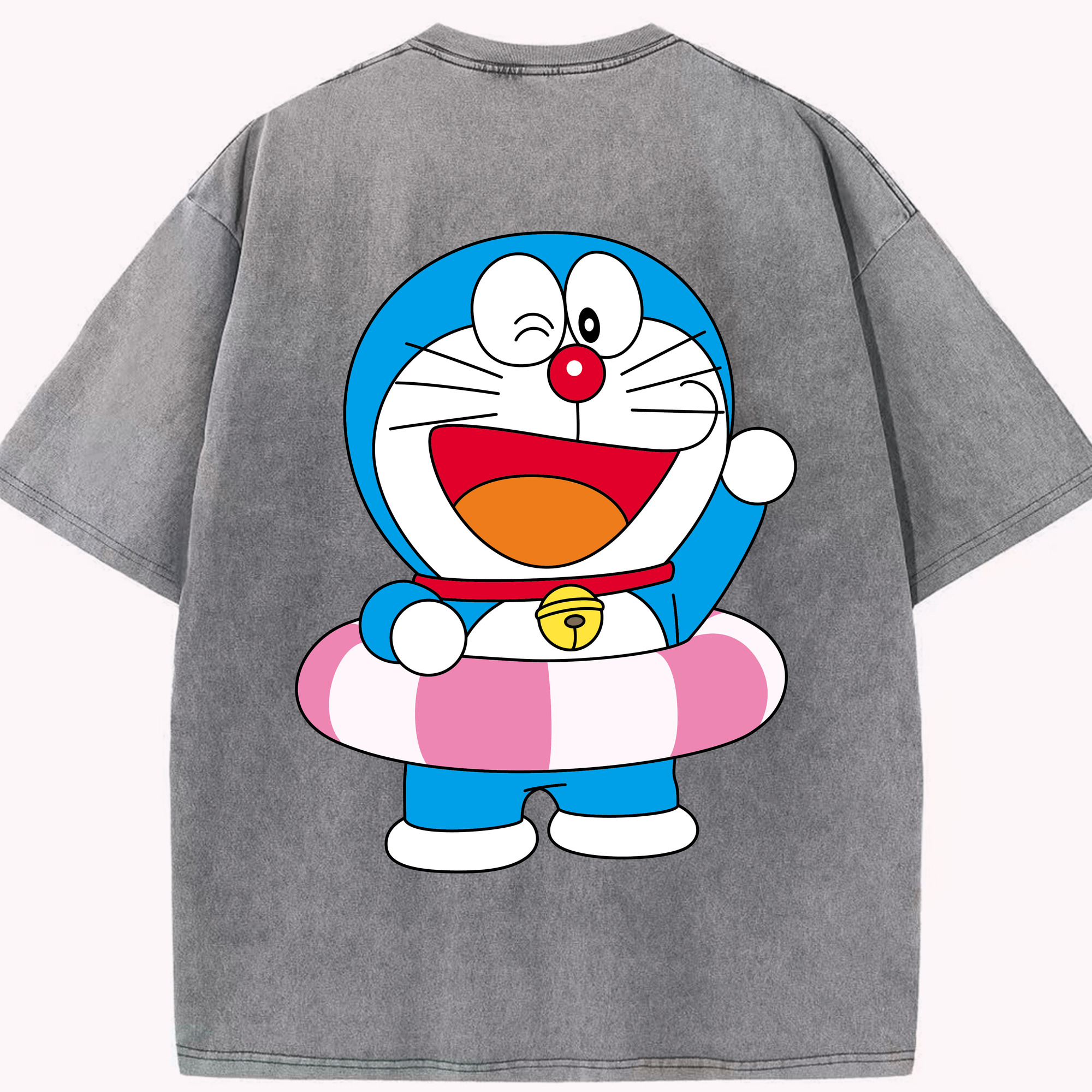 （画像用） ドラえもん Doraemon 綿100% ヴィンテージ風 半袖Tシャツ（背面プリント）
