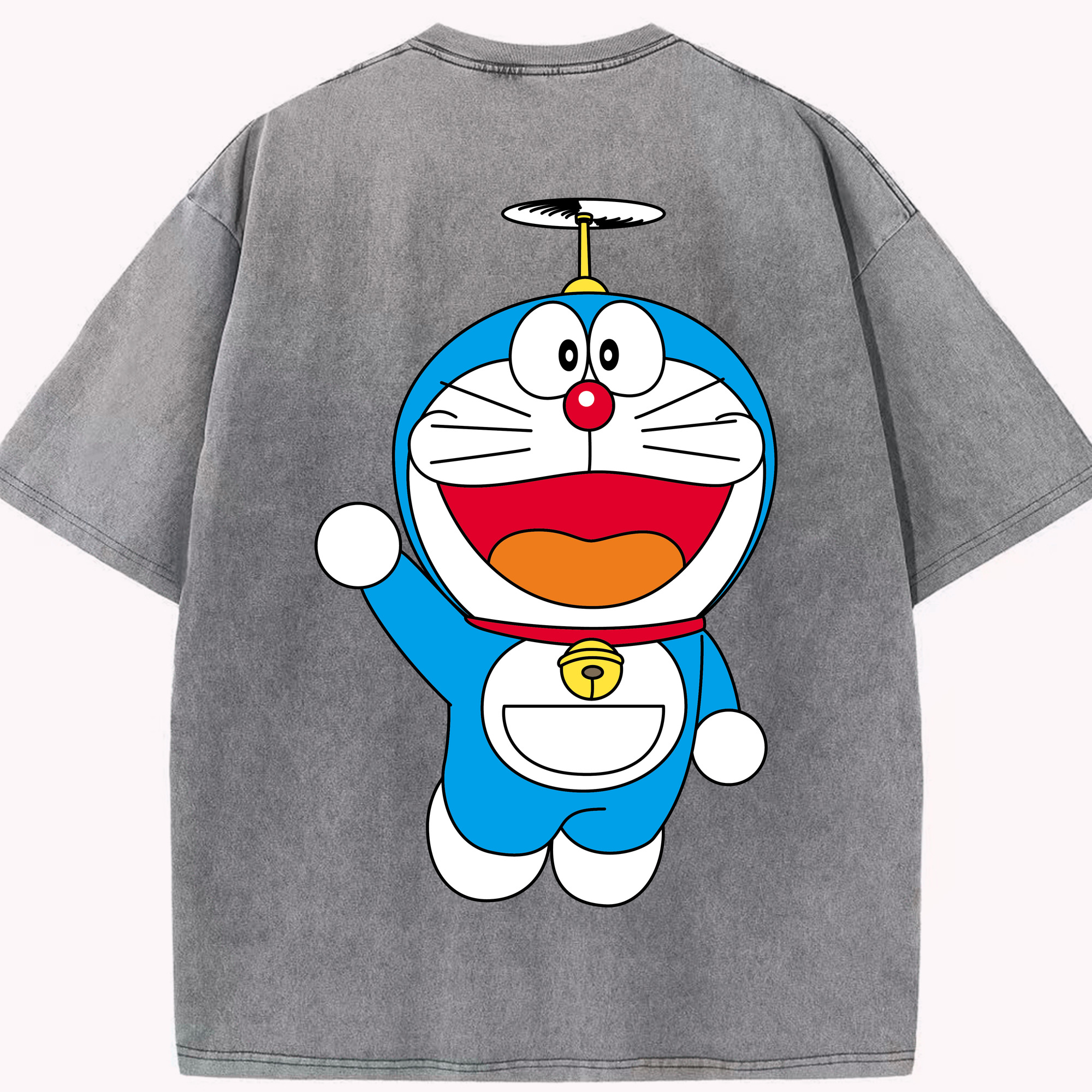 （画像用） ドラえもん Doraemon 綿100% ヴィンテージ風 半袖Tシャツ（背面プリント）