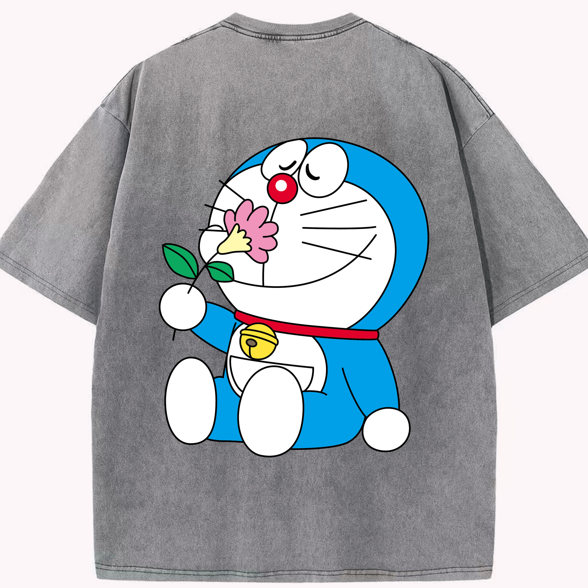 （画像用） ドラえもん Doraemon 綿100% ヴィンテージ風 半袖Tシャツ（背面プリント）