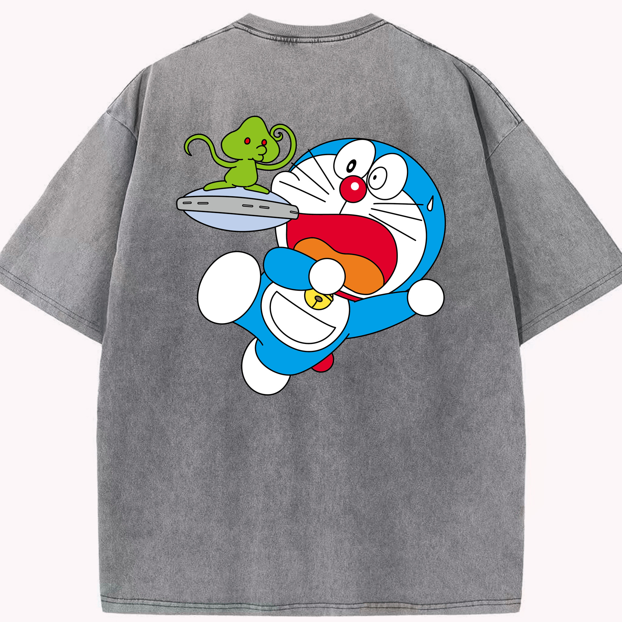 （画像用） ドラえもん Doraemon 綿100% ヴィンテージ風 半袖Tシャツ（背面プリント）