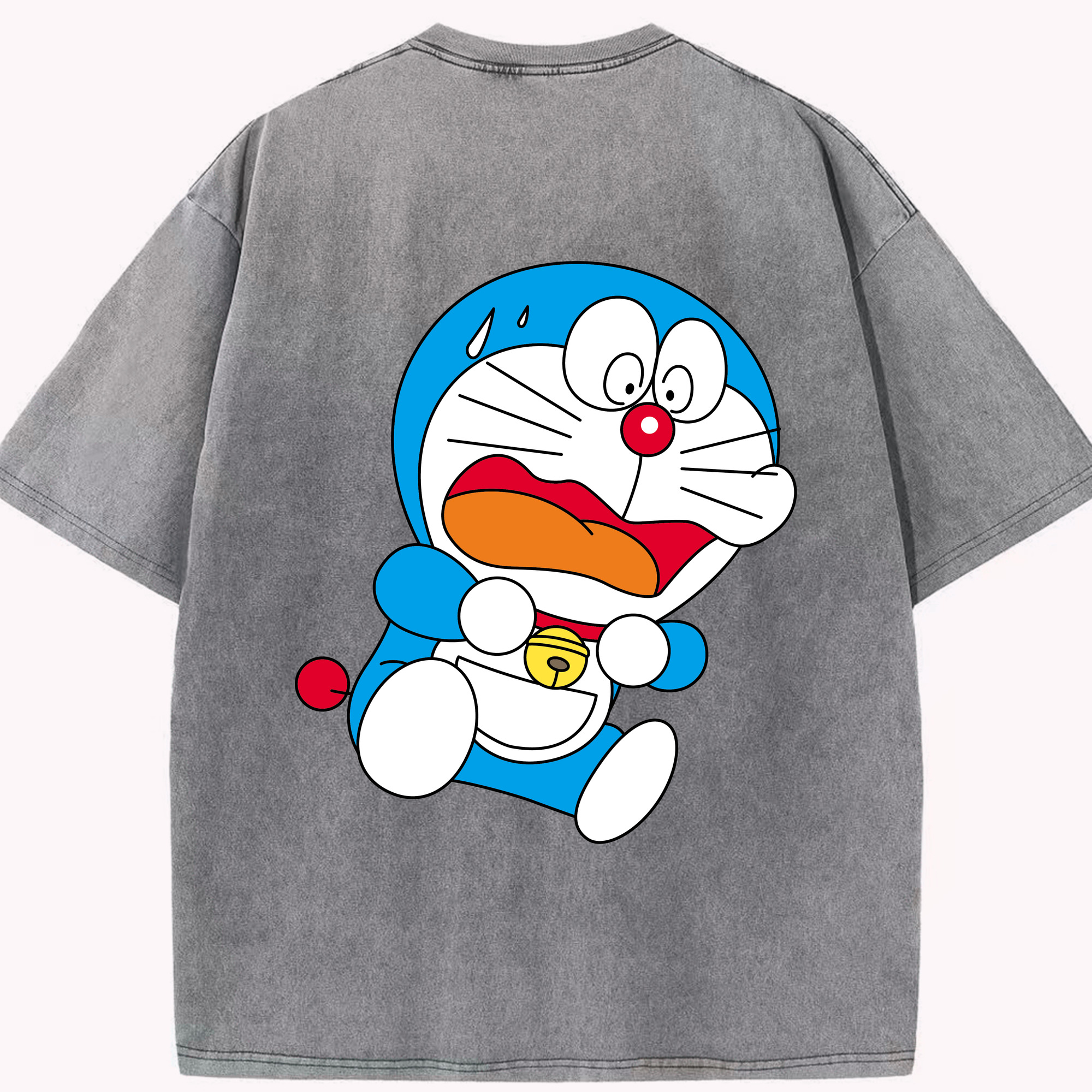 （画像用） ドラえもん Doraemon 綿100% ヴィンテージ風 半袖Tシャツ（背面プリント）