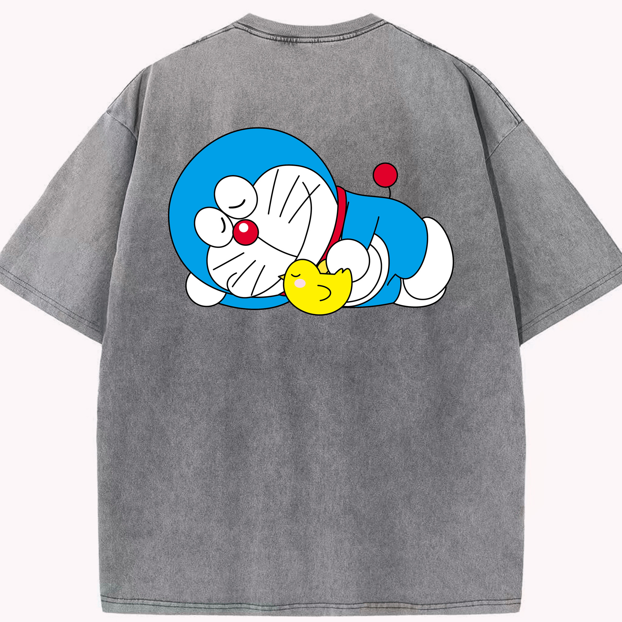 （画像用） ドラえもん Doraemon 綿100% ヴィンテージ風 半袖Tシャツ（背面プリント）