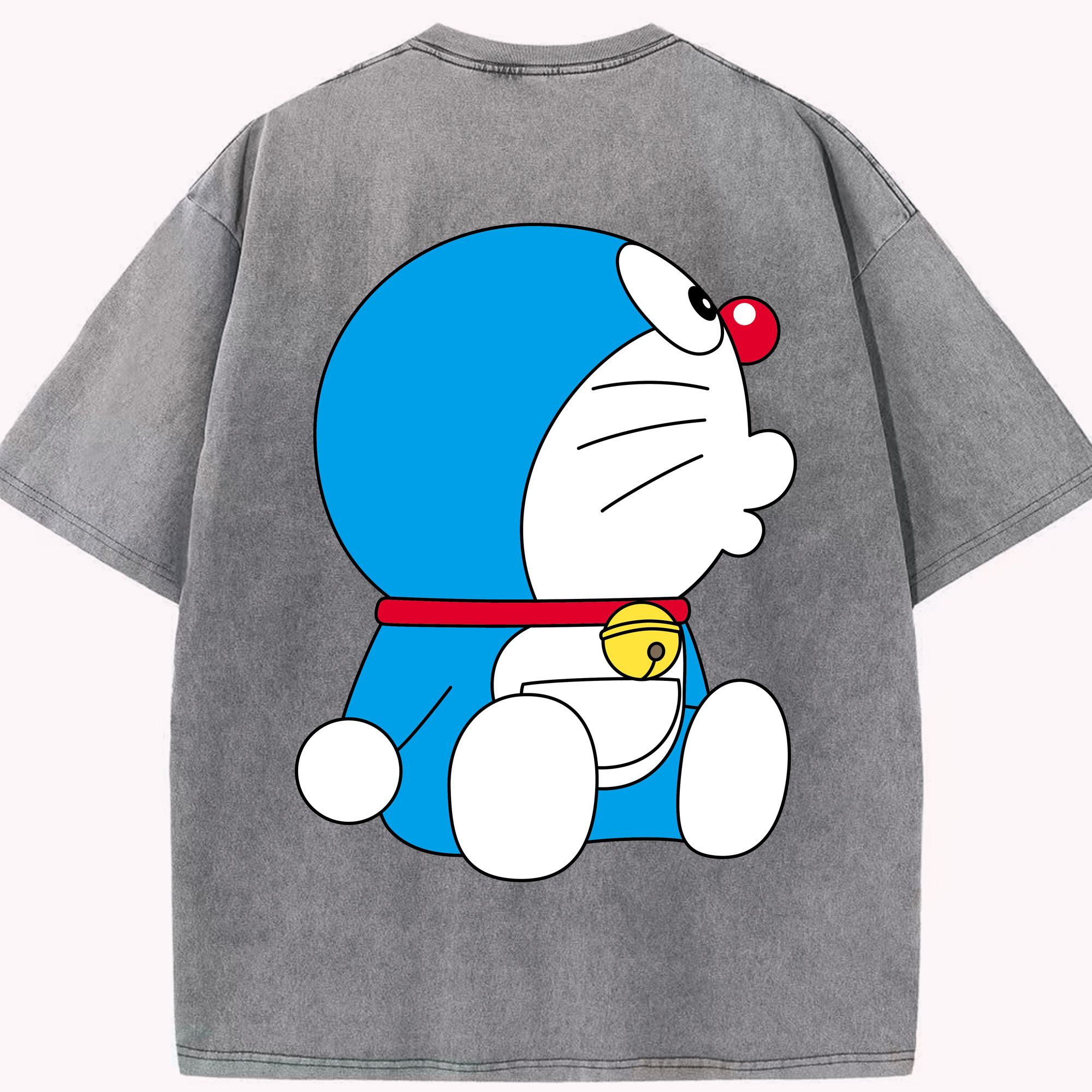（画像用） ドラえもん Doraemon 綿100% ヴィンテージ風 半袖Tシャツ（背面プリント）