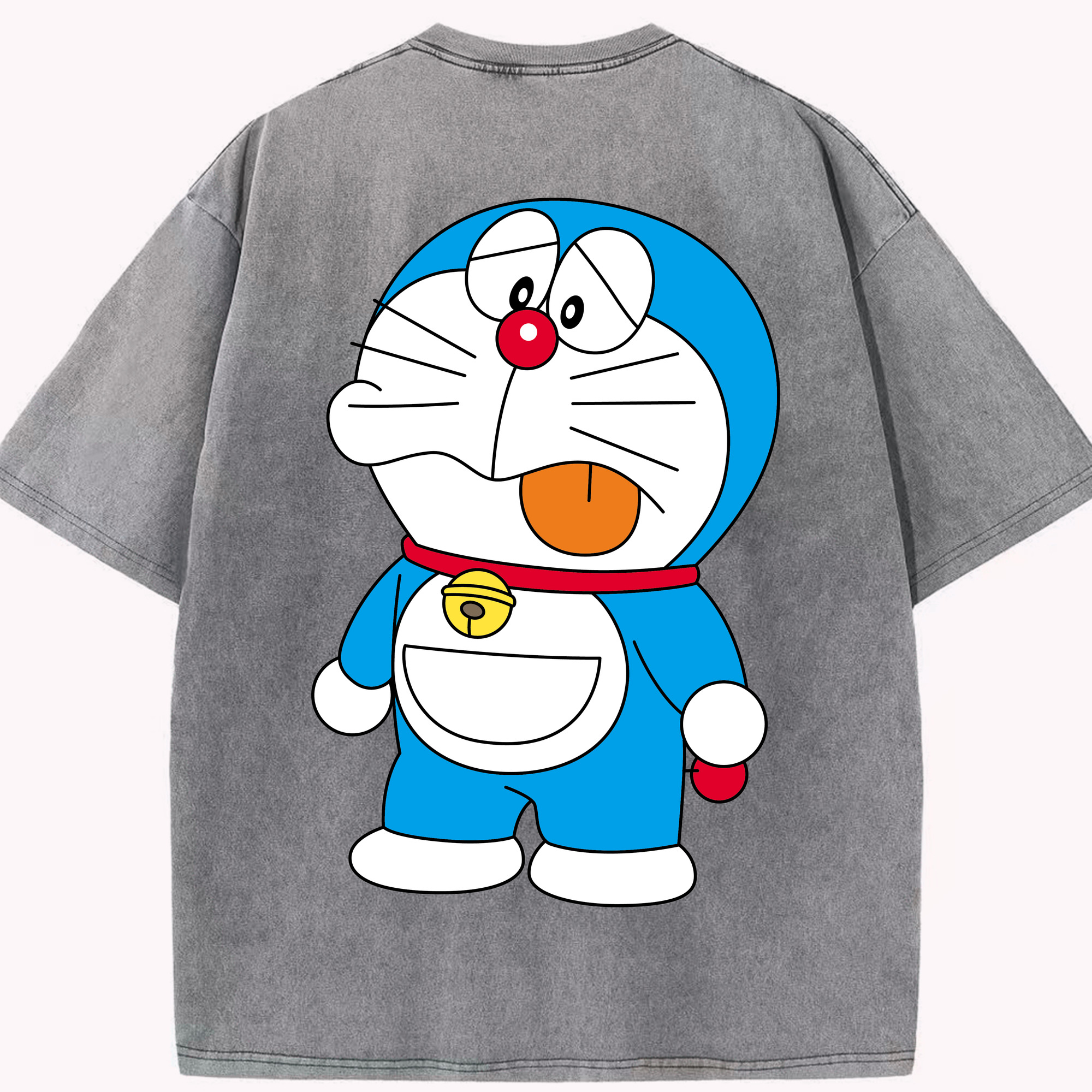 （画像用） ドラえもん Doraemon 綿100% ヴィンテージ風 半袖Tシャツ（背面プリント）