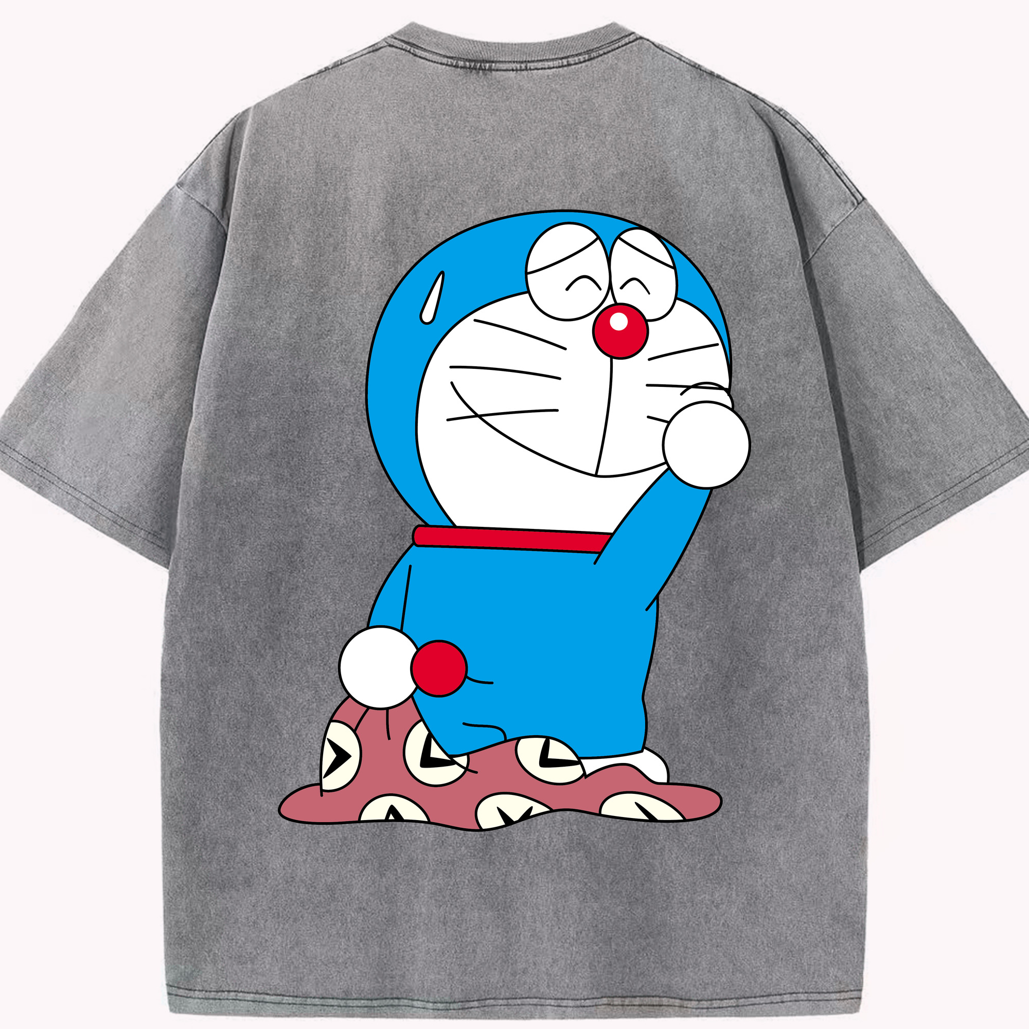 （画像用） ドラえもん Doraemon 綿100% ヴィンテージ風 半袖Tシャツ（背面プリント）