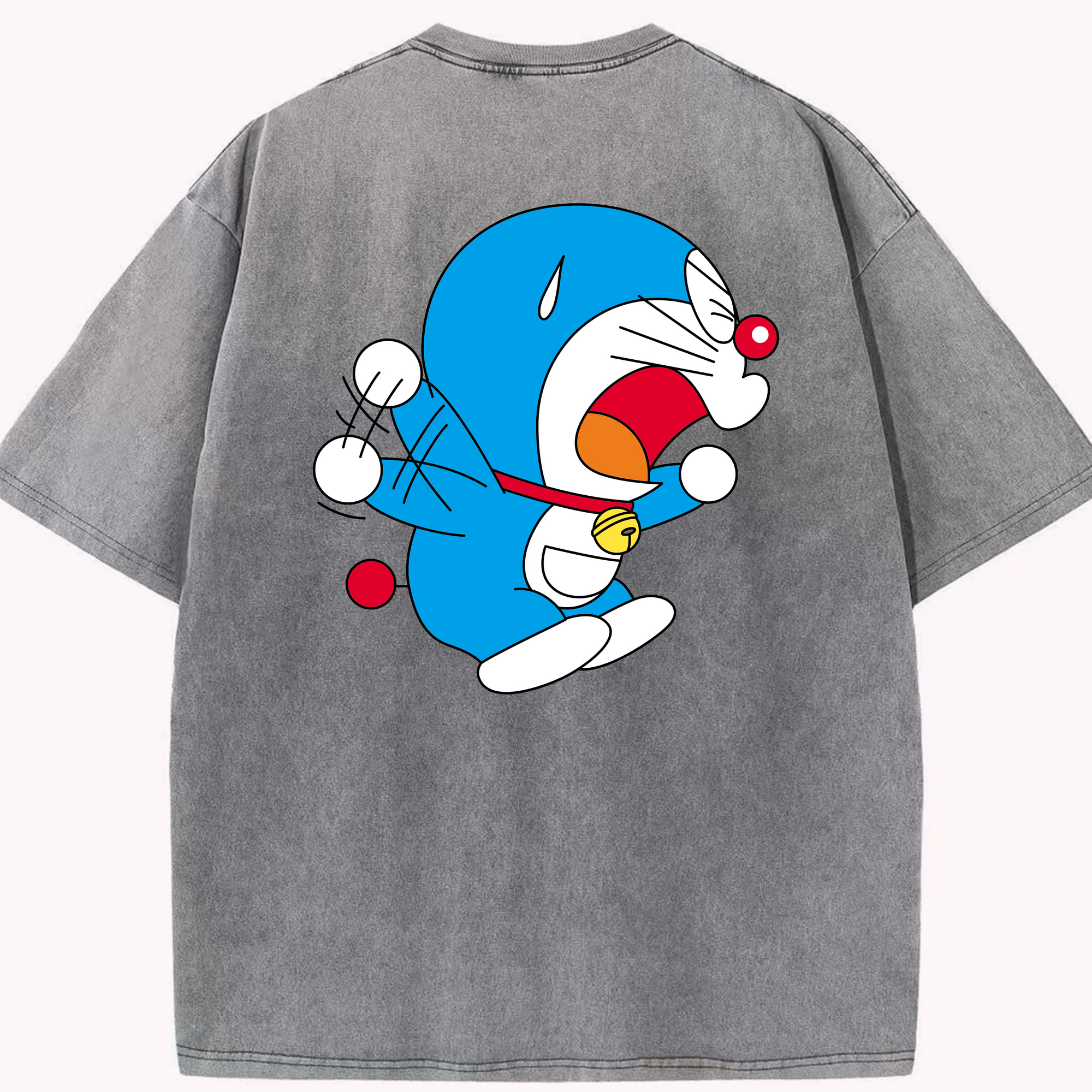 （画像用） ドラえもん Doraemon 綿100% ヴィンテージ風 半袖Tシャツ（背面プリント）