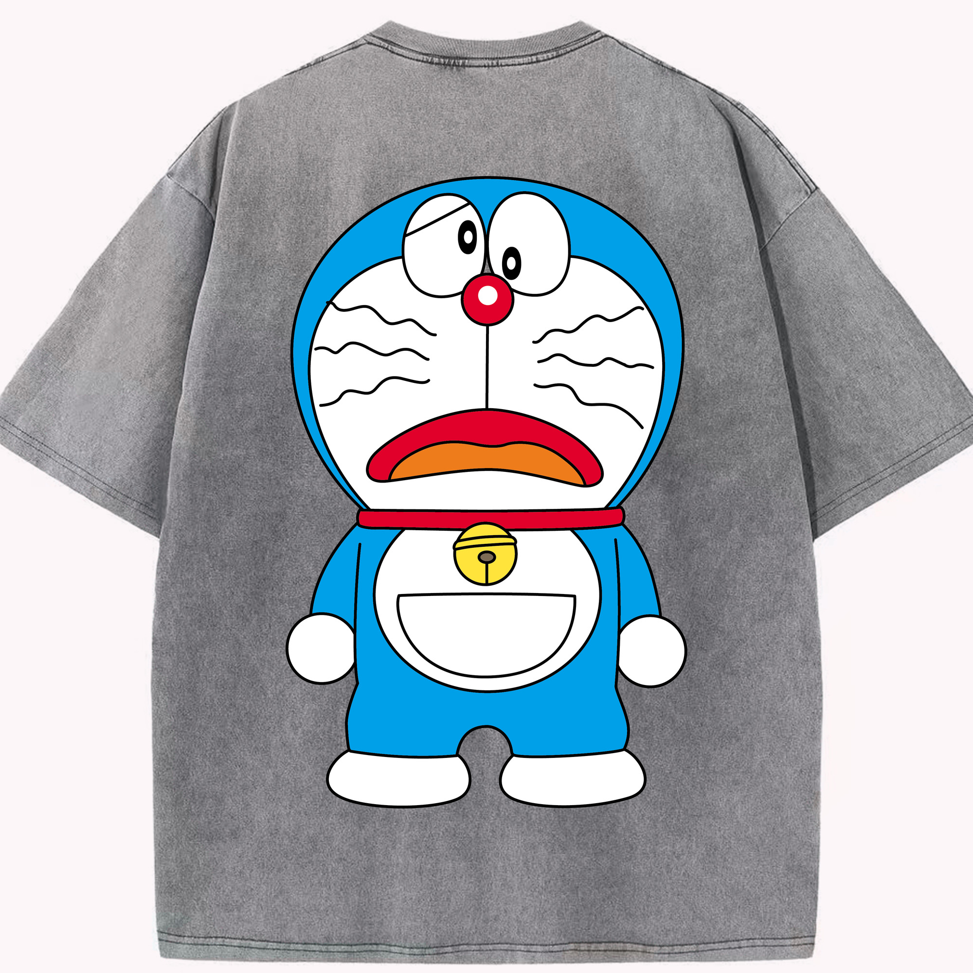（画像用） ドラえもん Doraemon 綿100% ヴィンテージ風 半袖Tシャツ（背面プリント）