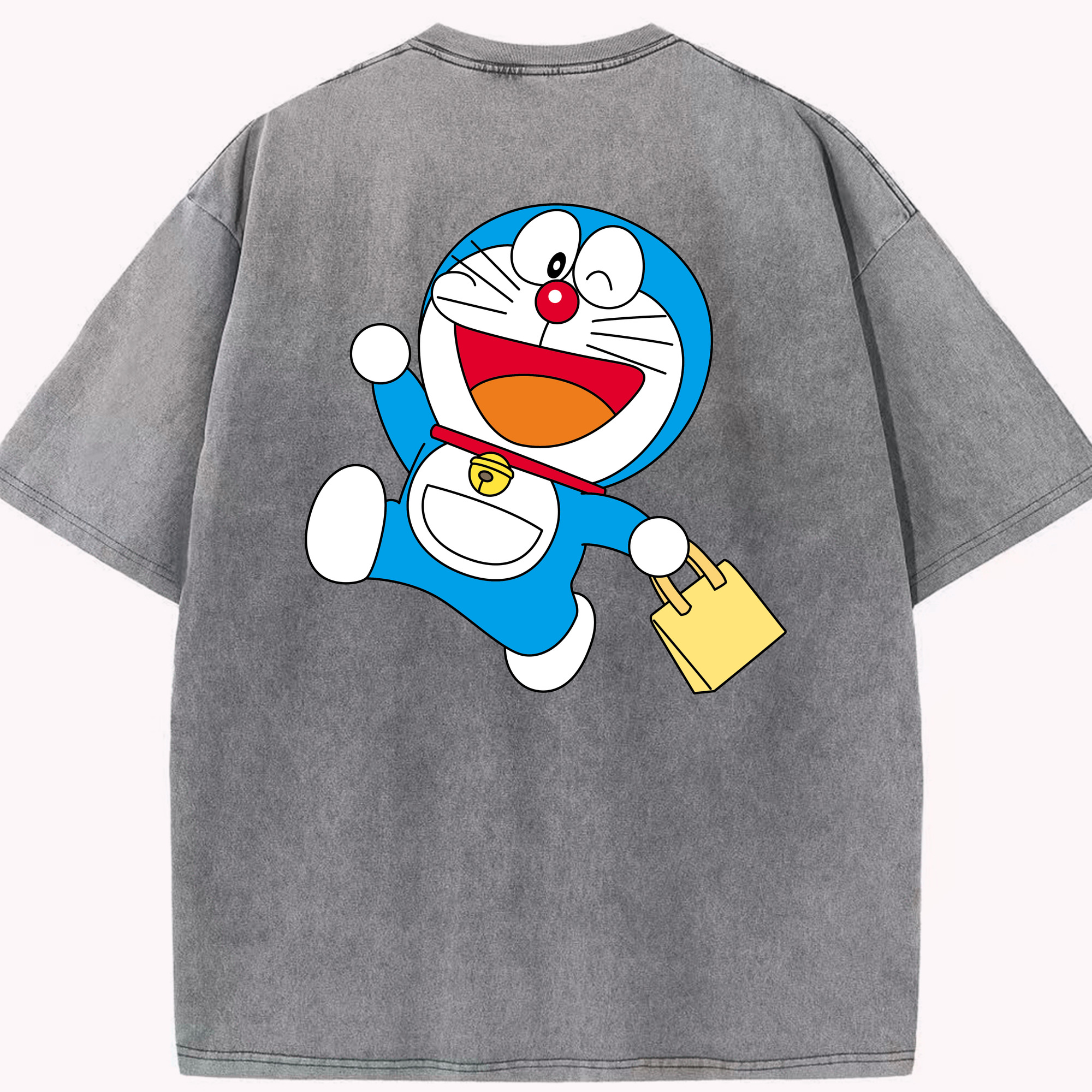 （画像用） ドラえもん Doraemon 綿100% ヴィンテージ風 半袖Tシャツ（背面プリント）