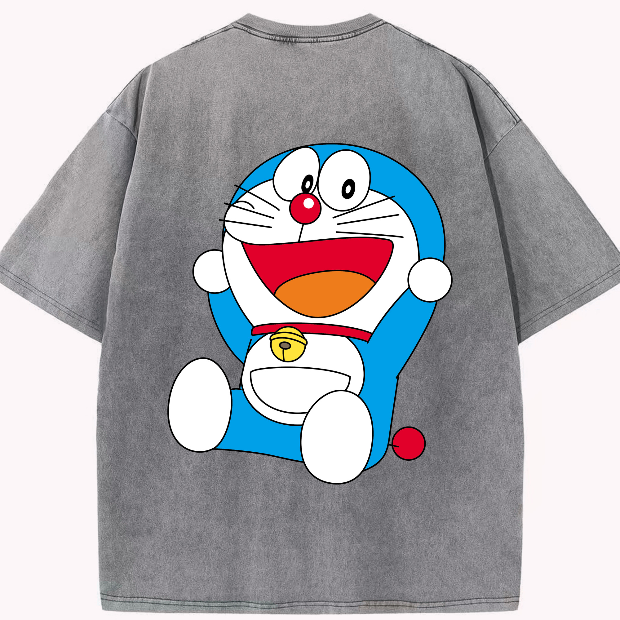 （画像用） ドラえもん Doraemon 綿100% ヴィンテージ風 半袖Tシャツ（背面プリント）