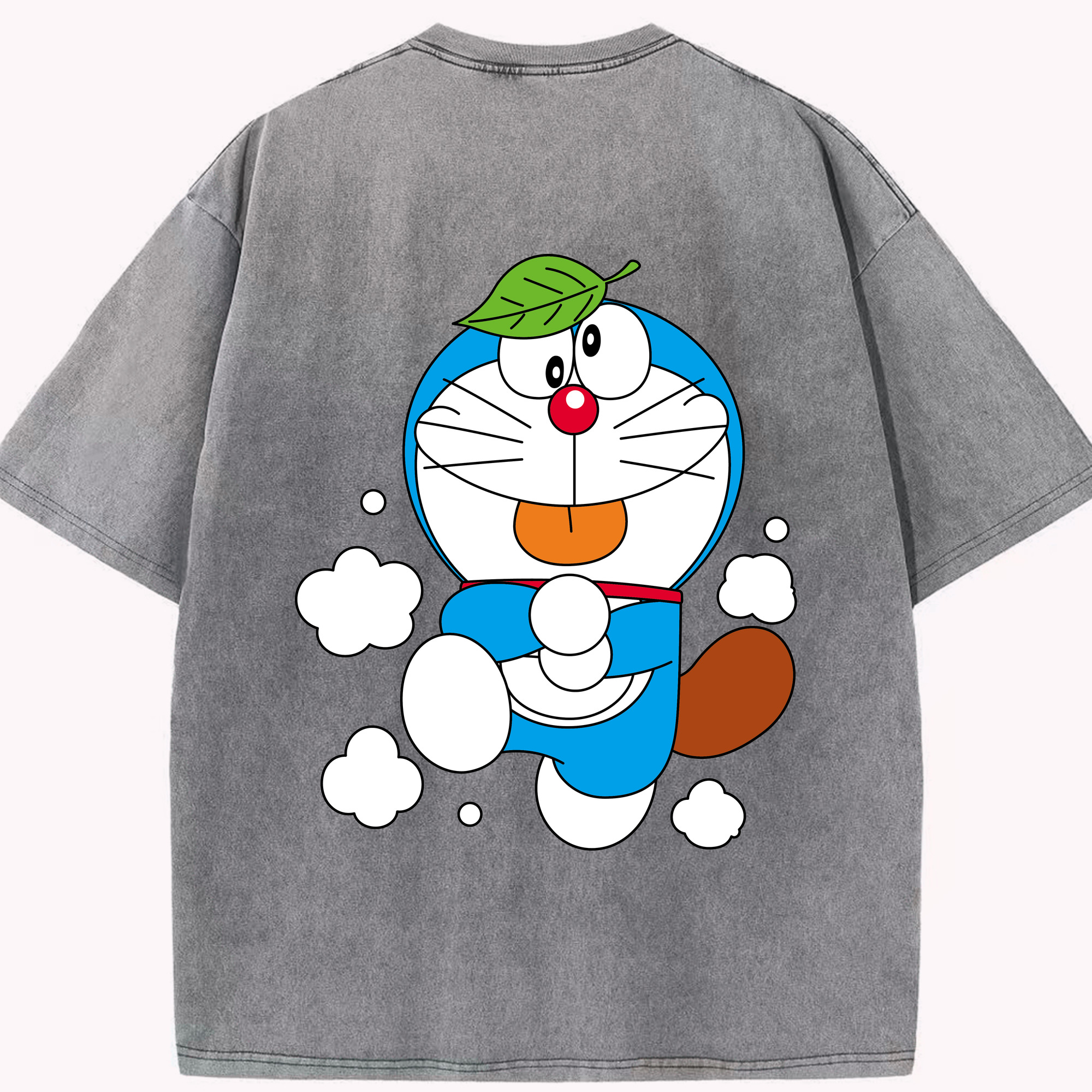 （画像用） ドラえもん Doraemon 綿100% ヴィンテージ風 半袖Tシャツ（背面プリント）