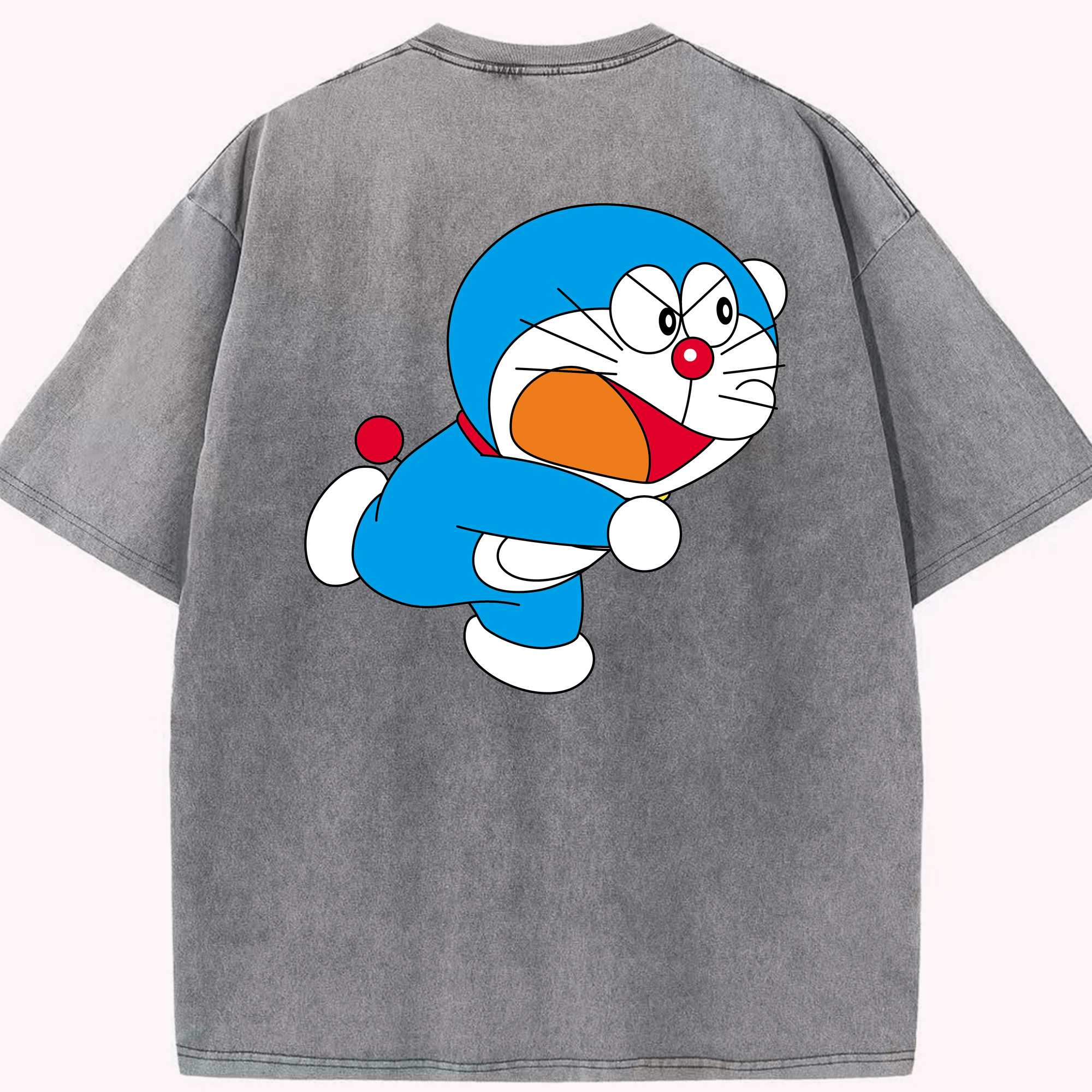 （画像用） ドラえもん Doraemon 綿100% ヴィンテージ風 半袖Tシャツ（背面プリント）